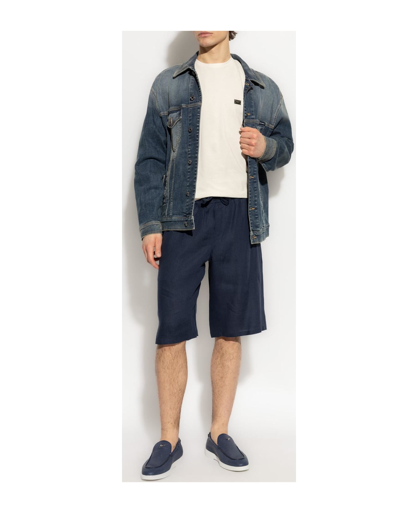 Dolce & Gabbana Linen Shorts - Blue