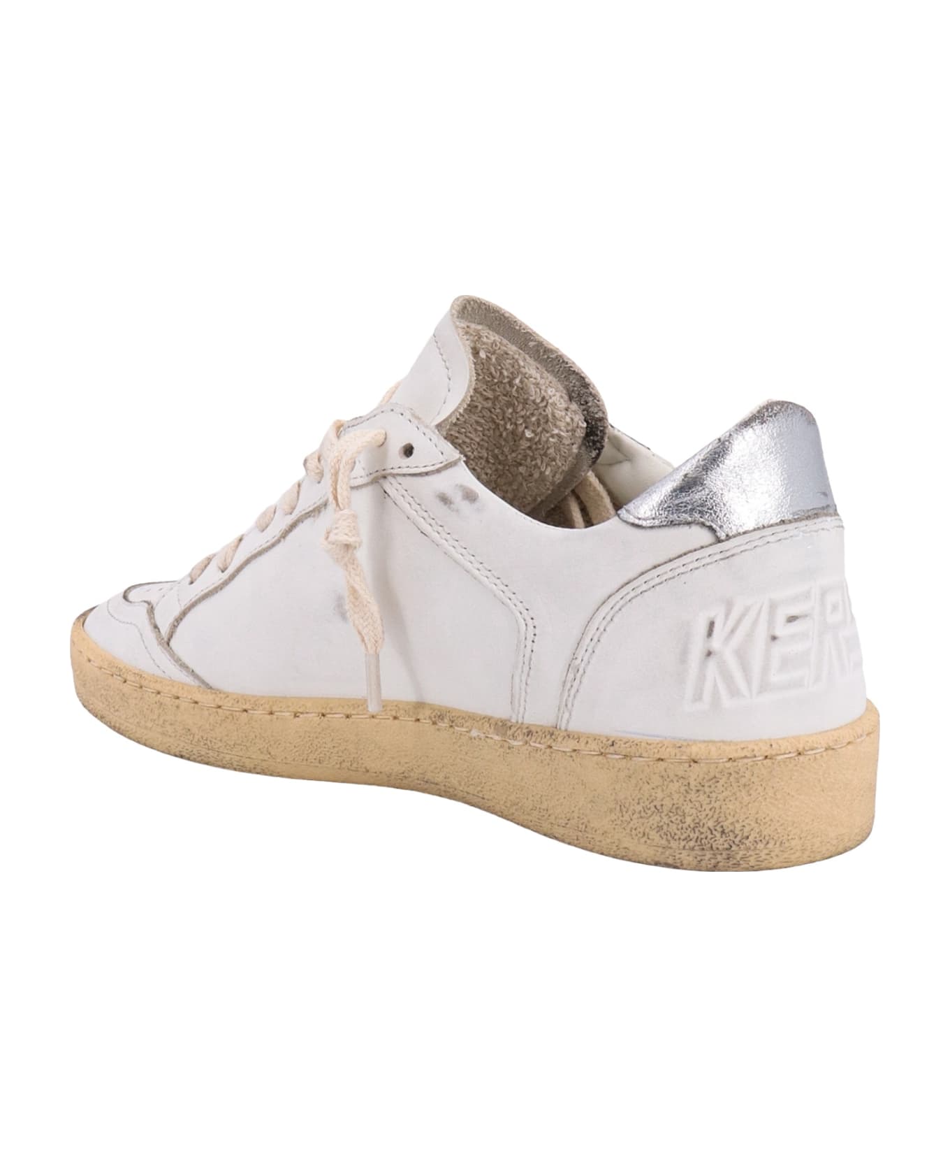 Golden Goose Ball Star Double Quarter Leather Sneakers - White/Ice/Silver