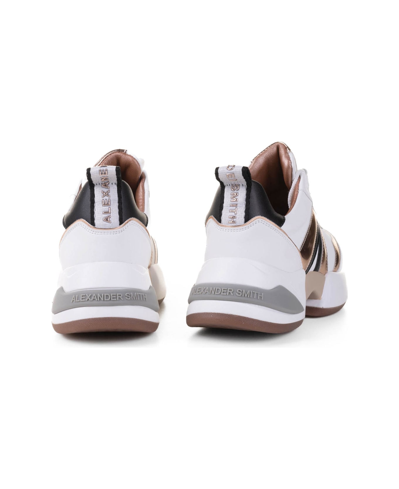 Alexander Smith London Marble Leather Sneaker - WHITE COPPER