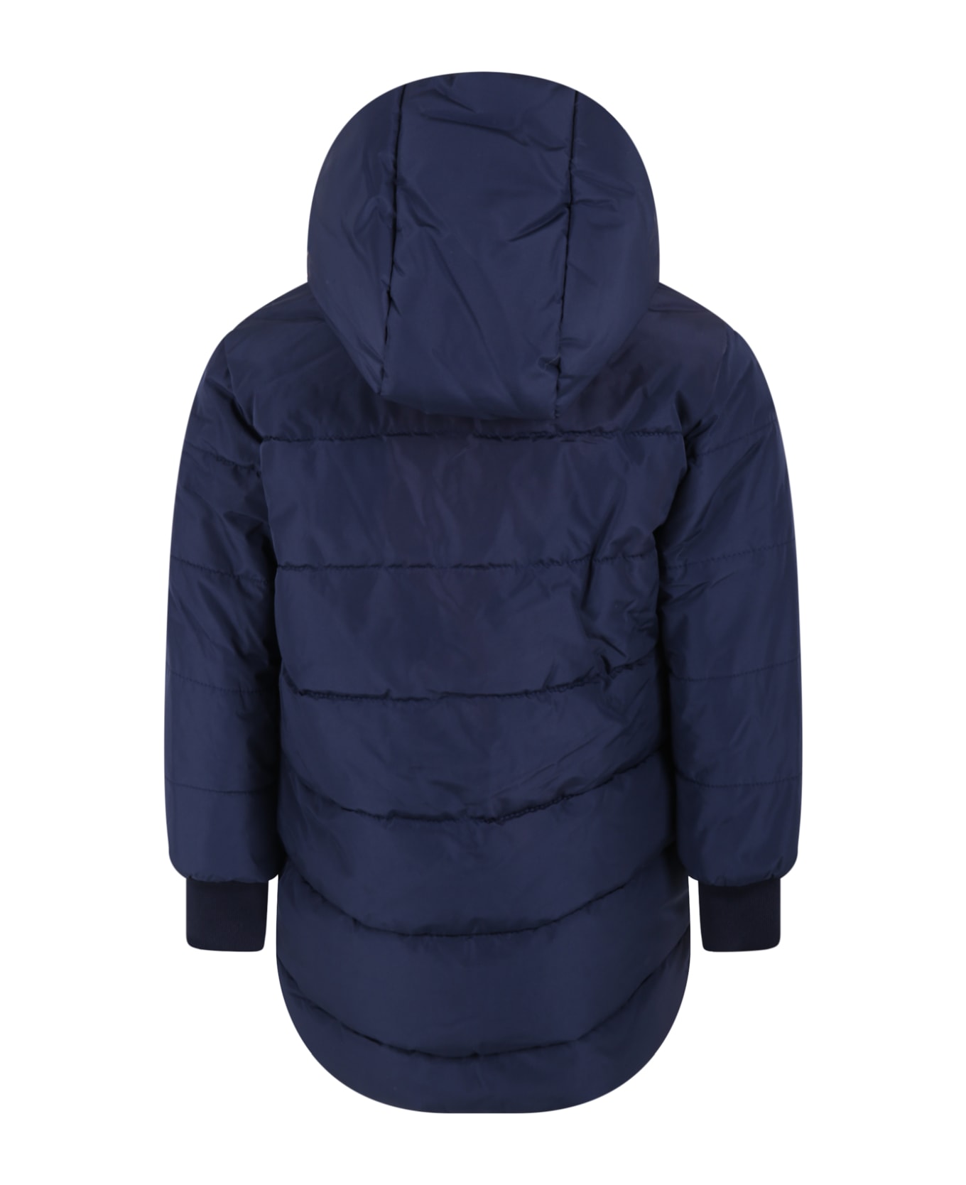Timberland Blue Jacket For Boy With Logo - Blue