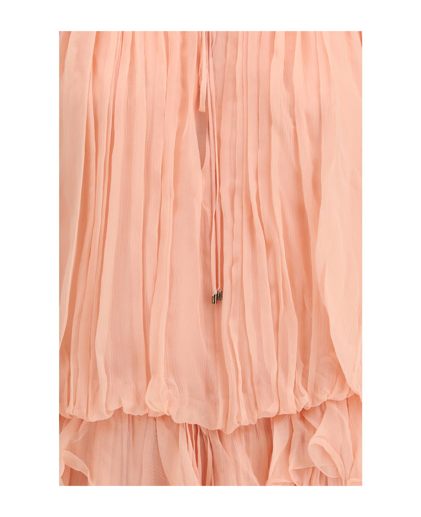 Chloé Mini Dress With Cape In Silk Muslin