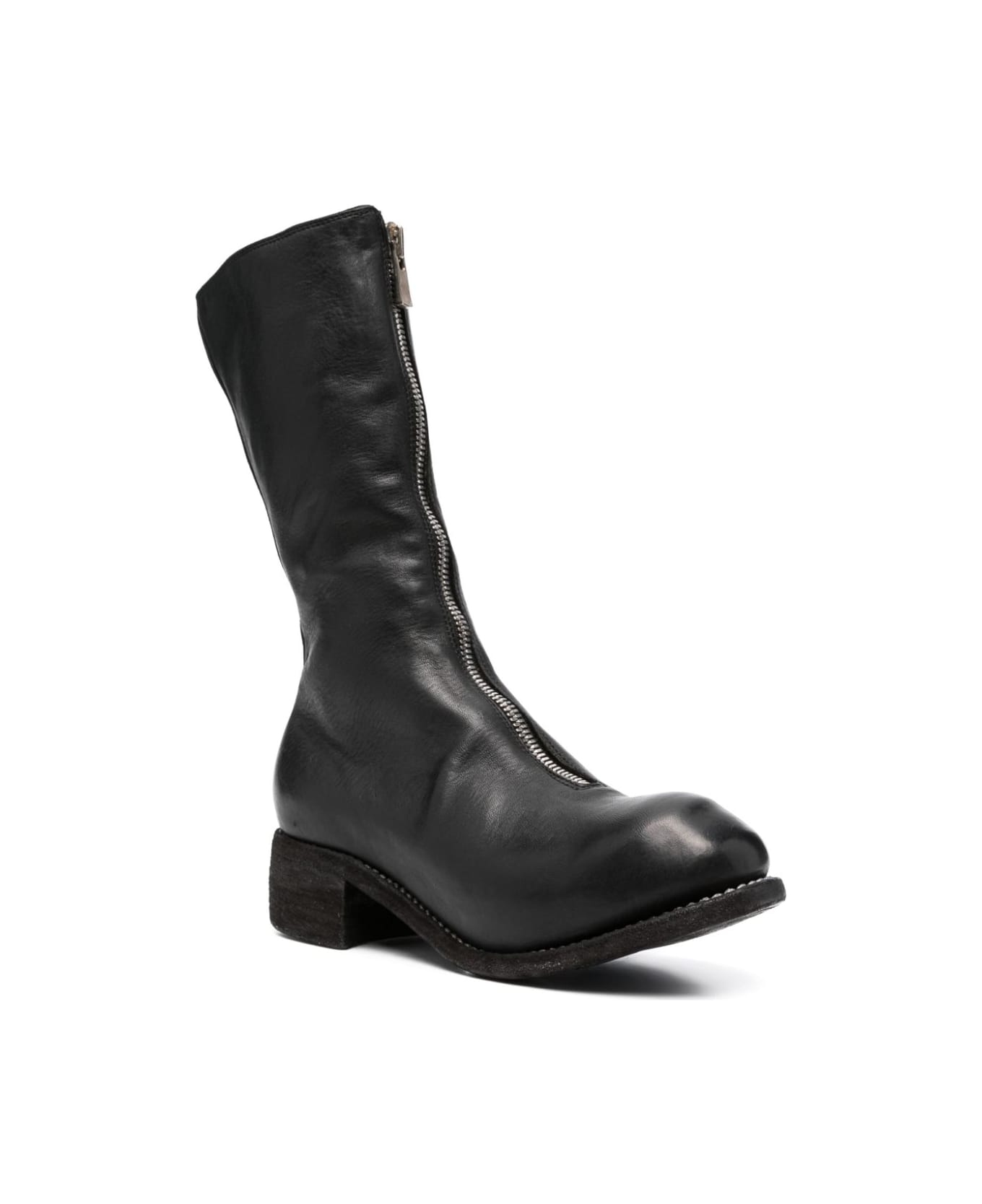 Guidi Mid Front Zip Boots - Blkt Black ブーツ