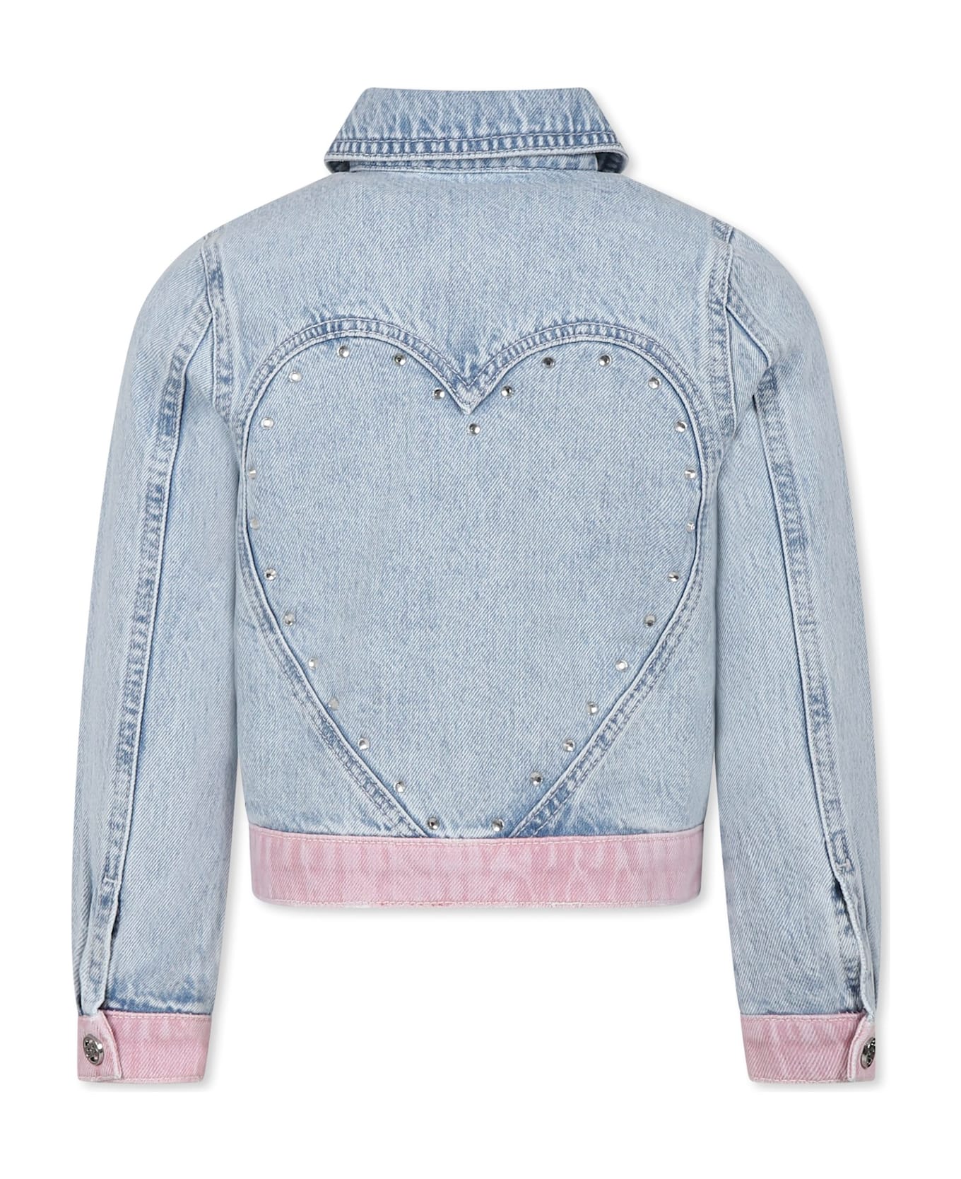 Rykiel Enfant Denim Jacket For Girl With Heart - Denim