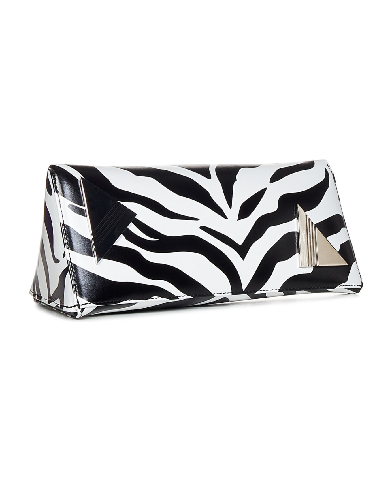 The Attico Zebra '8:30pm' Oversized Clutch - White