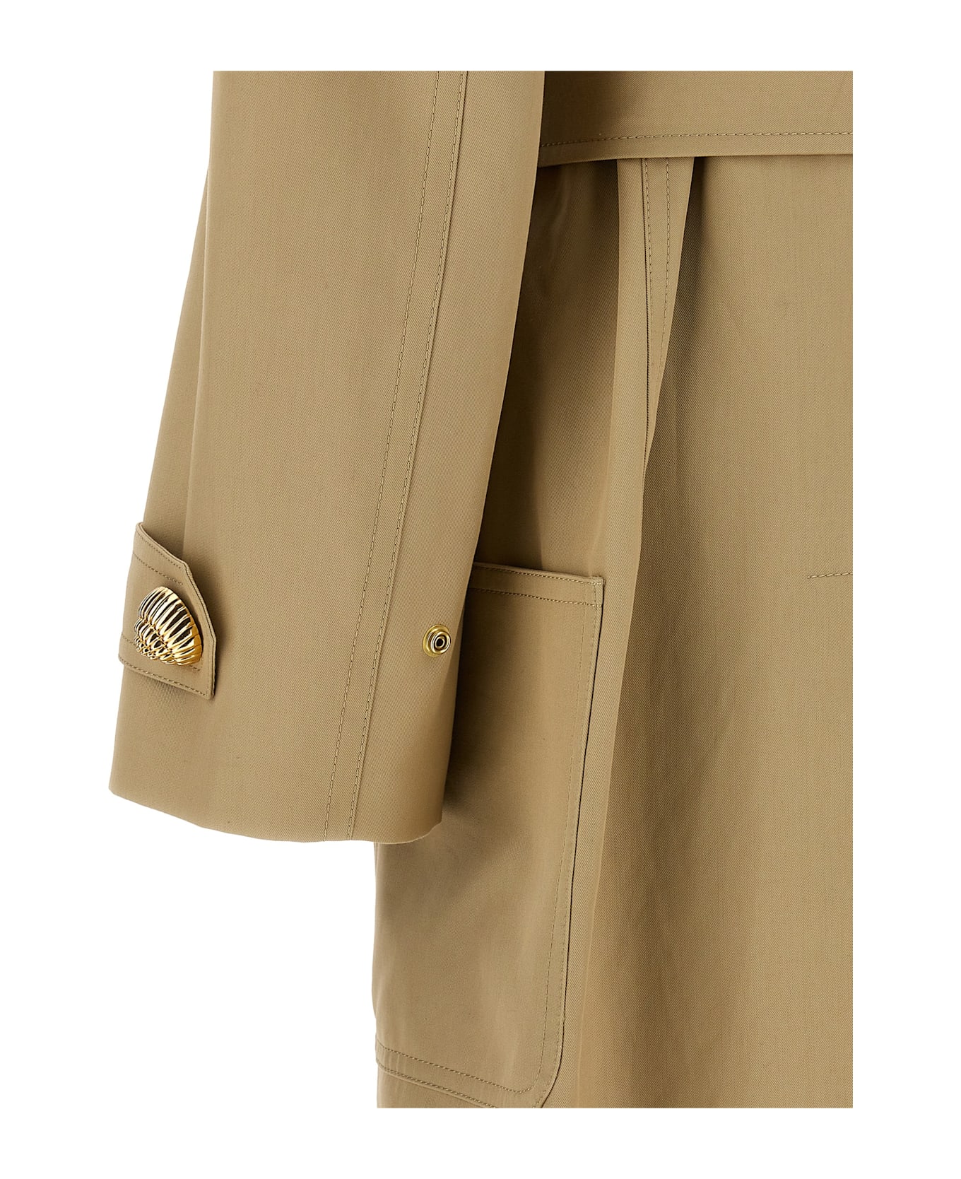 Balmain 
chiocciola
 Button Trench Coat - Beige