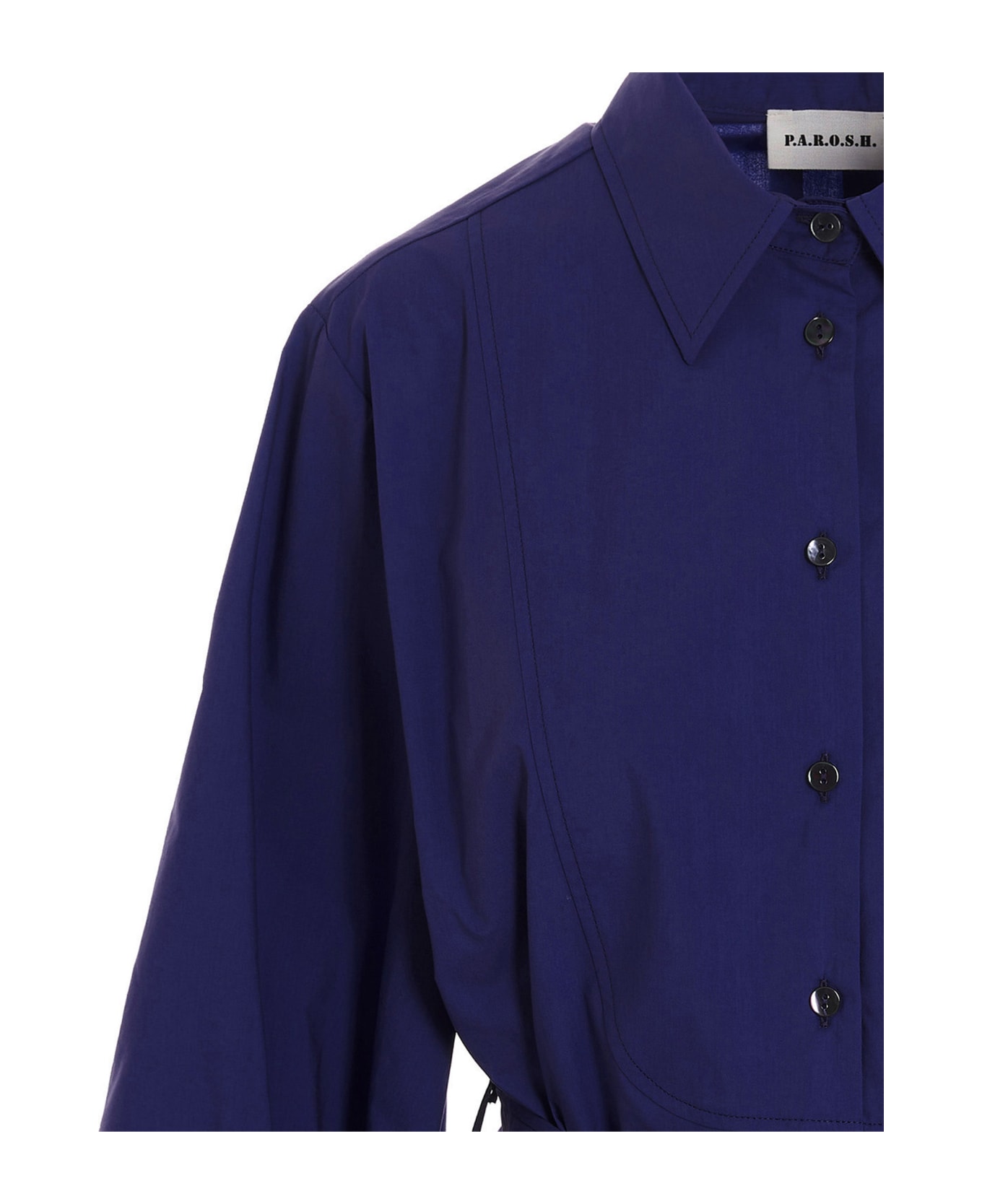 Parosh Belted Shirt - Blue