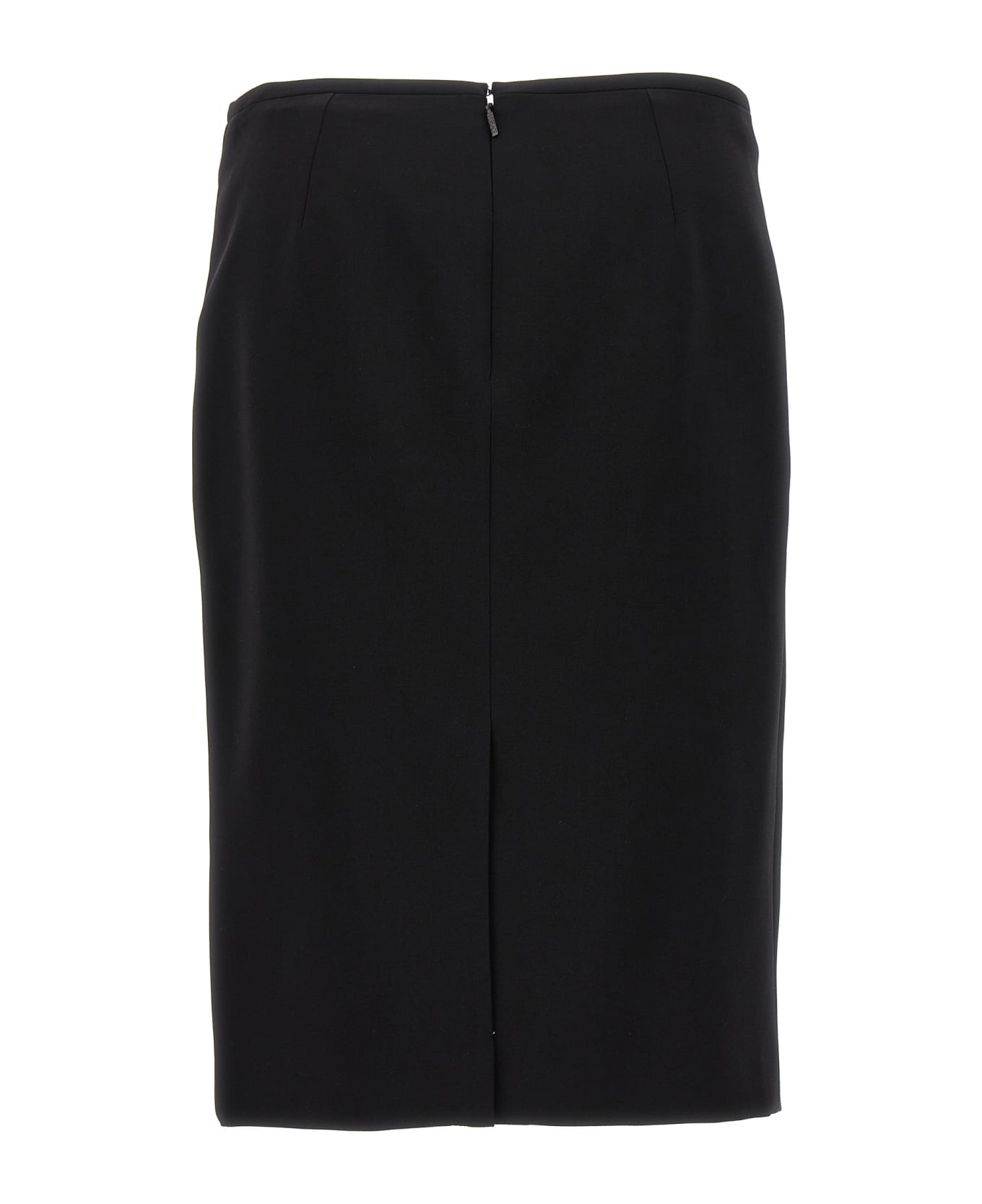 Versace Skirt Stretch Wool Fabric - Black スカート