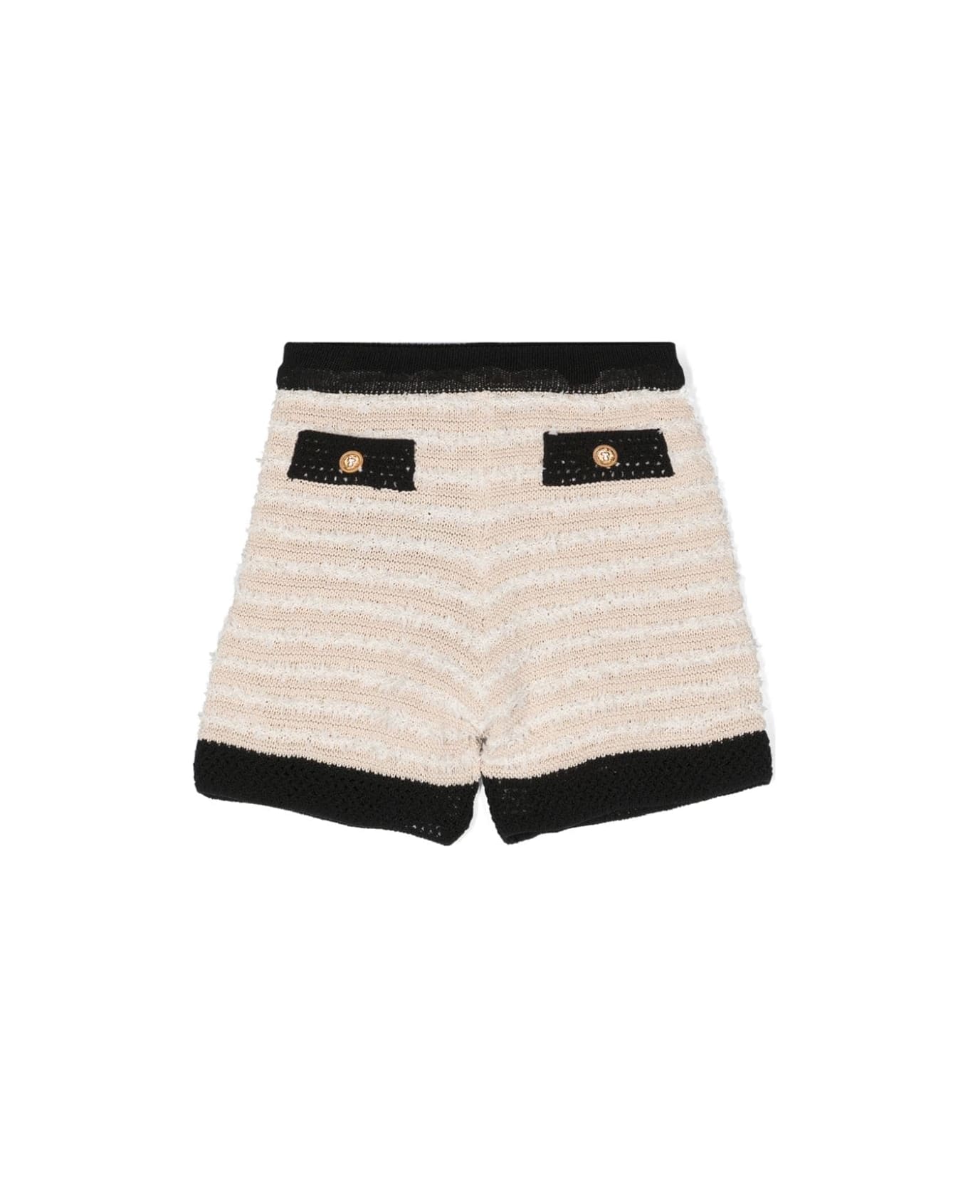 Balmain Shorts In Maglia - Cream ボトムス