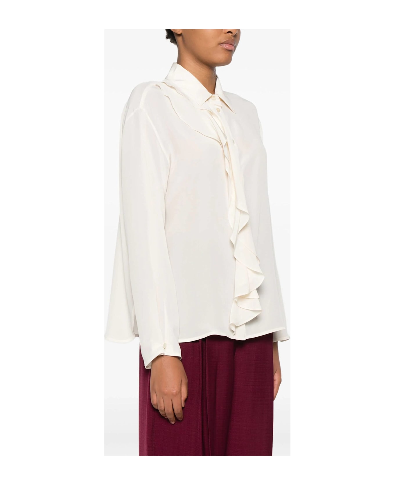 Victoria Beckham Ruffle Details Blouse - Ivory