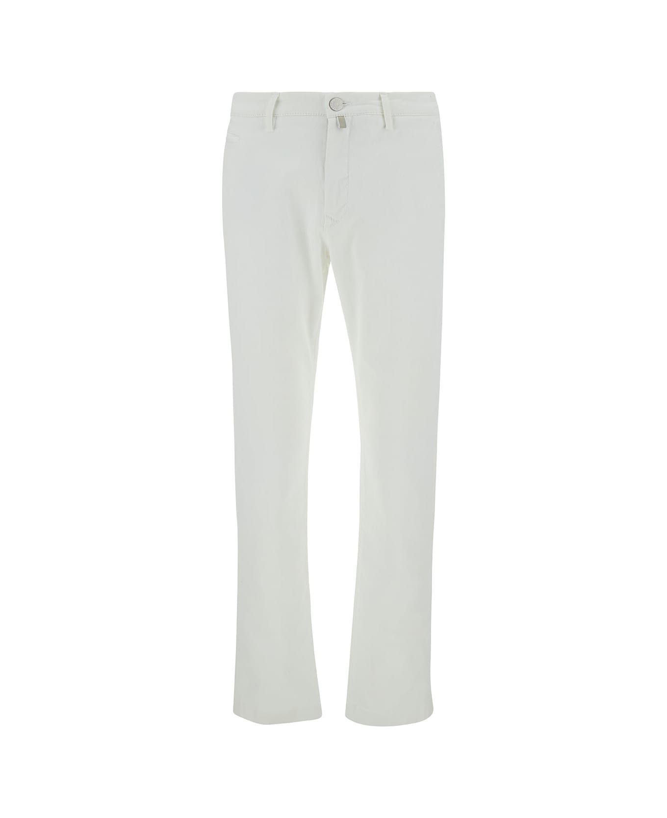 Jacob Cohen 'bobby' Slim White Pants With Logo Patch In Cotton Man - White