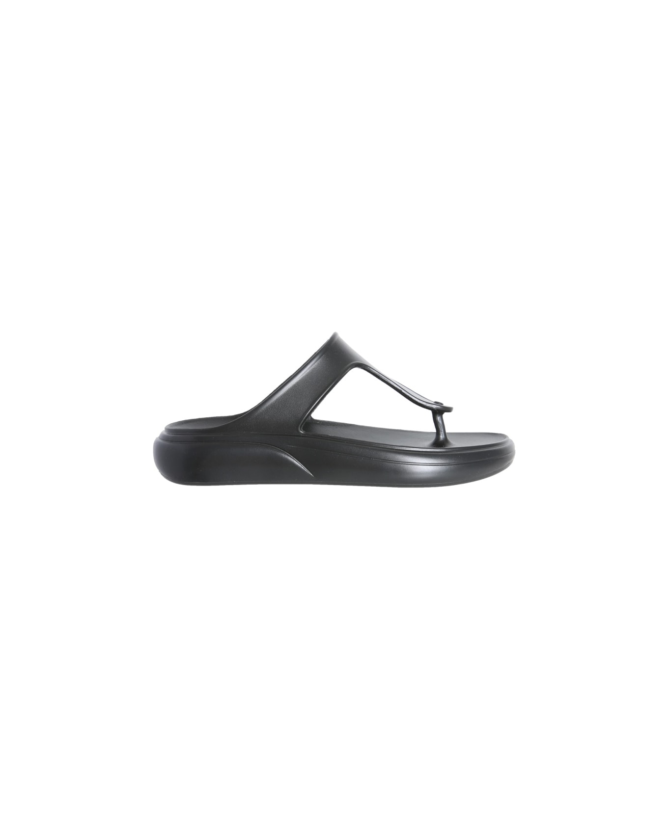 Stuart Weitzman Stuflex T-strap Slide Sandal - BLACK サンダル