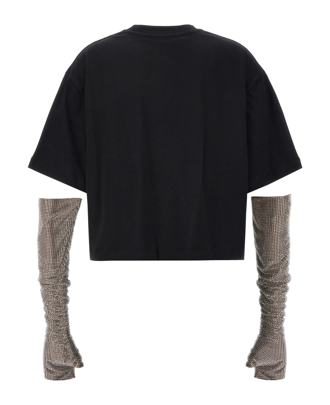 Giuseppe di Morabito Crystal Sleeves T-shirt - Black  