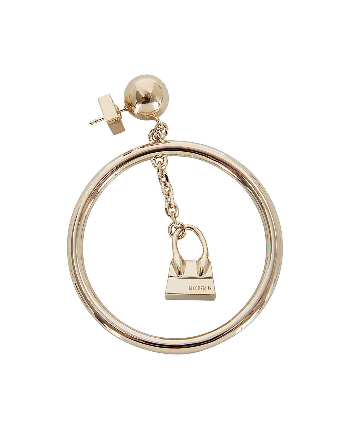 Jacquemus L`anneau Chiquito Earrings With Circle Pendant - Light Gold