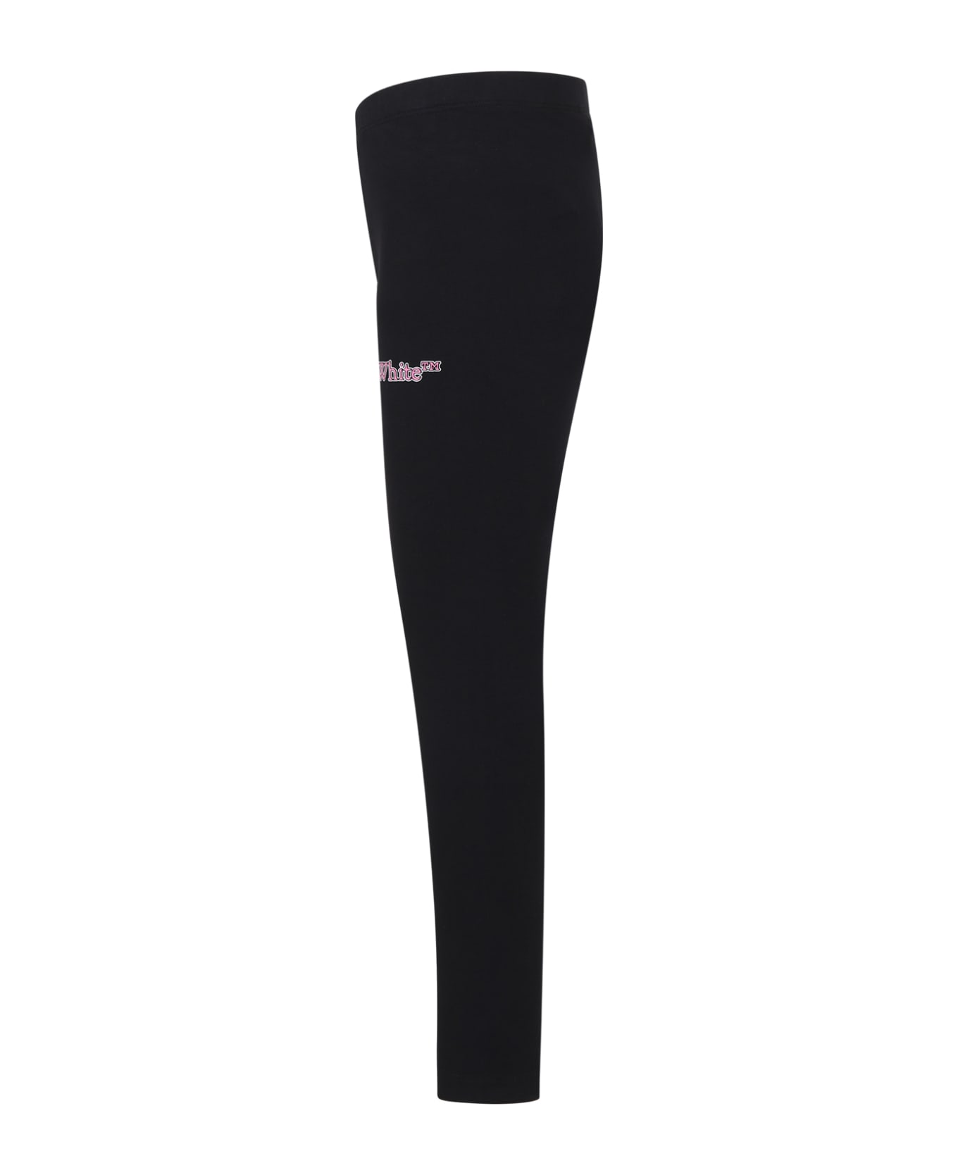 Off-White Black Leggings For Girl With Logo - Black