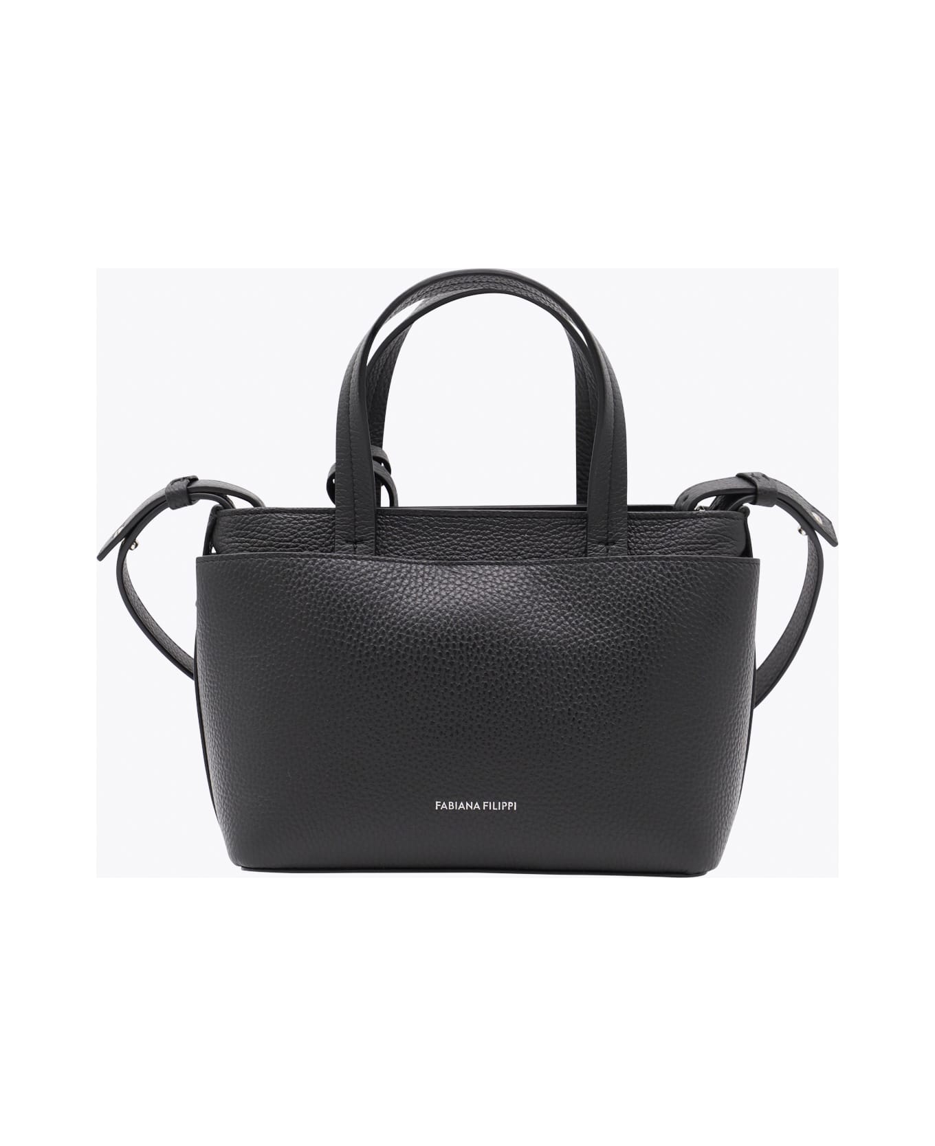Fabiana Filippi Black Leather Top Handle Bag - Black