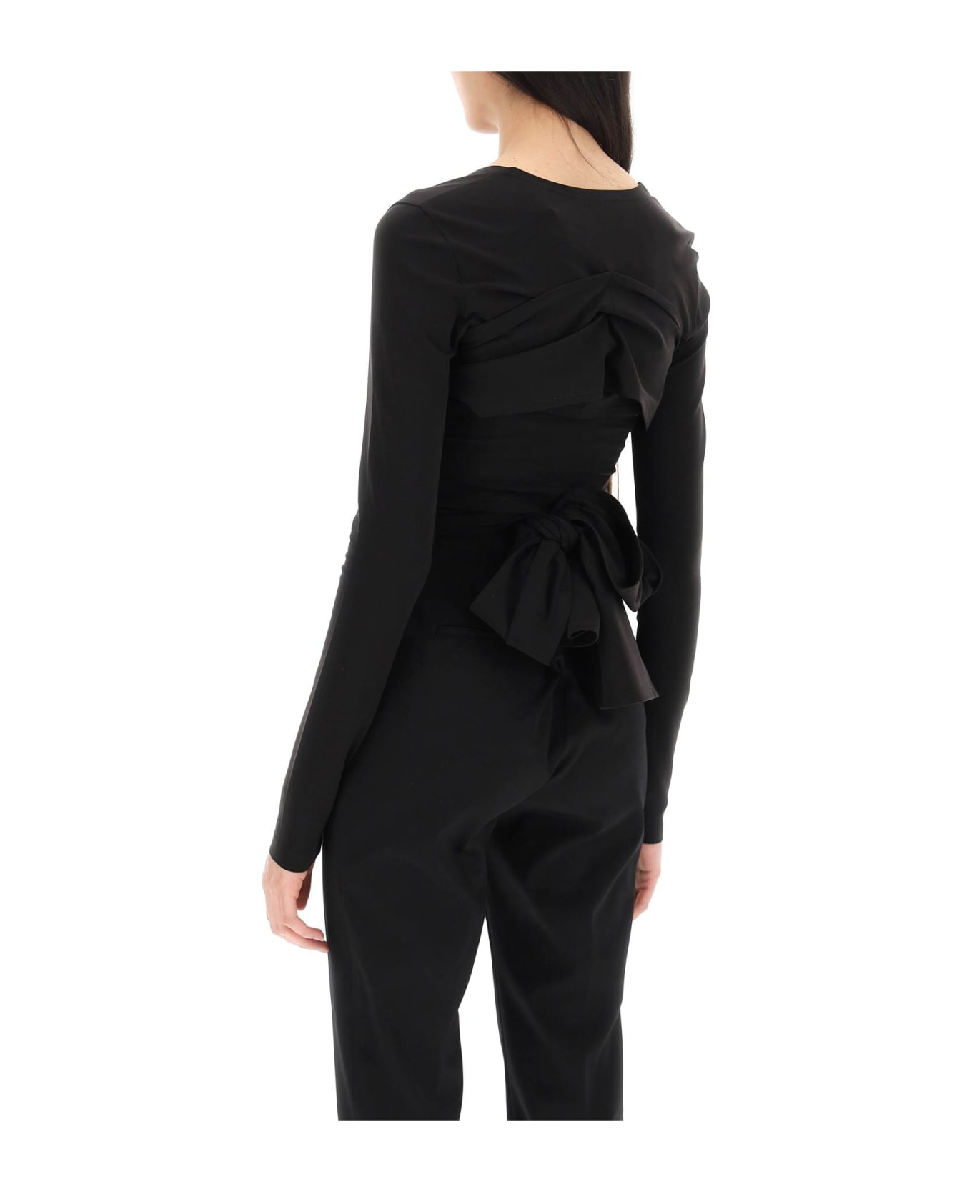 Dolce & Gabbana Milano Stitch Jersey Shrug - Black