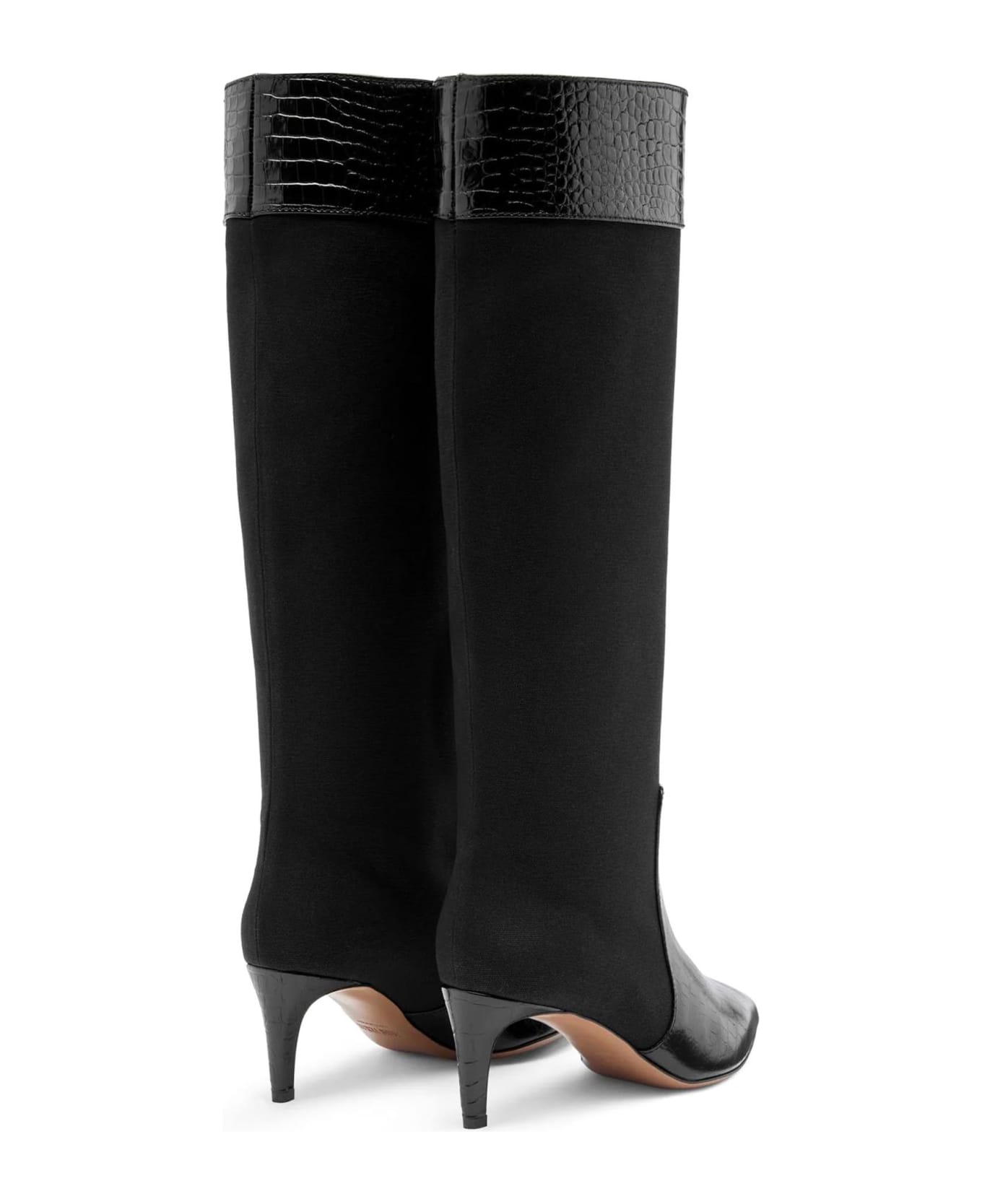 Paris Texas Black Stiletto Boot - Black