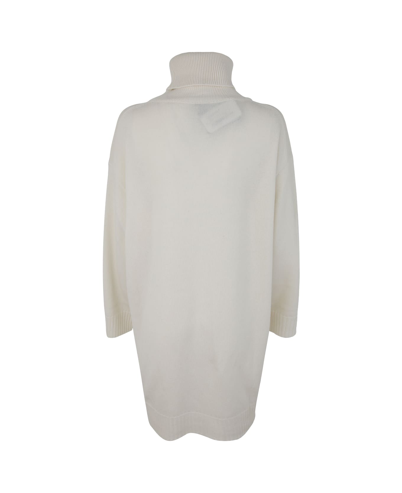 Kiton High Neck Knitted Mini Dress - Optic White