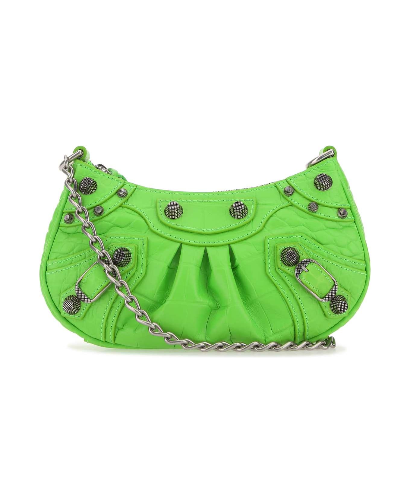Balenciaga Fluo Green Leather Le Cagole Mini Handbag - 3817