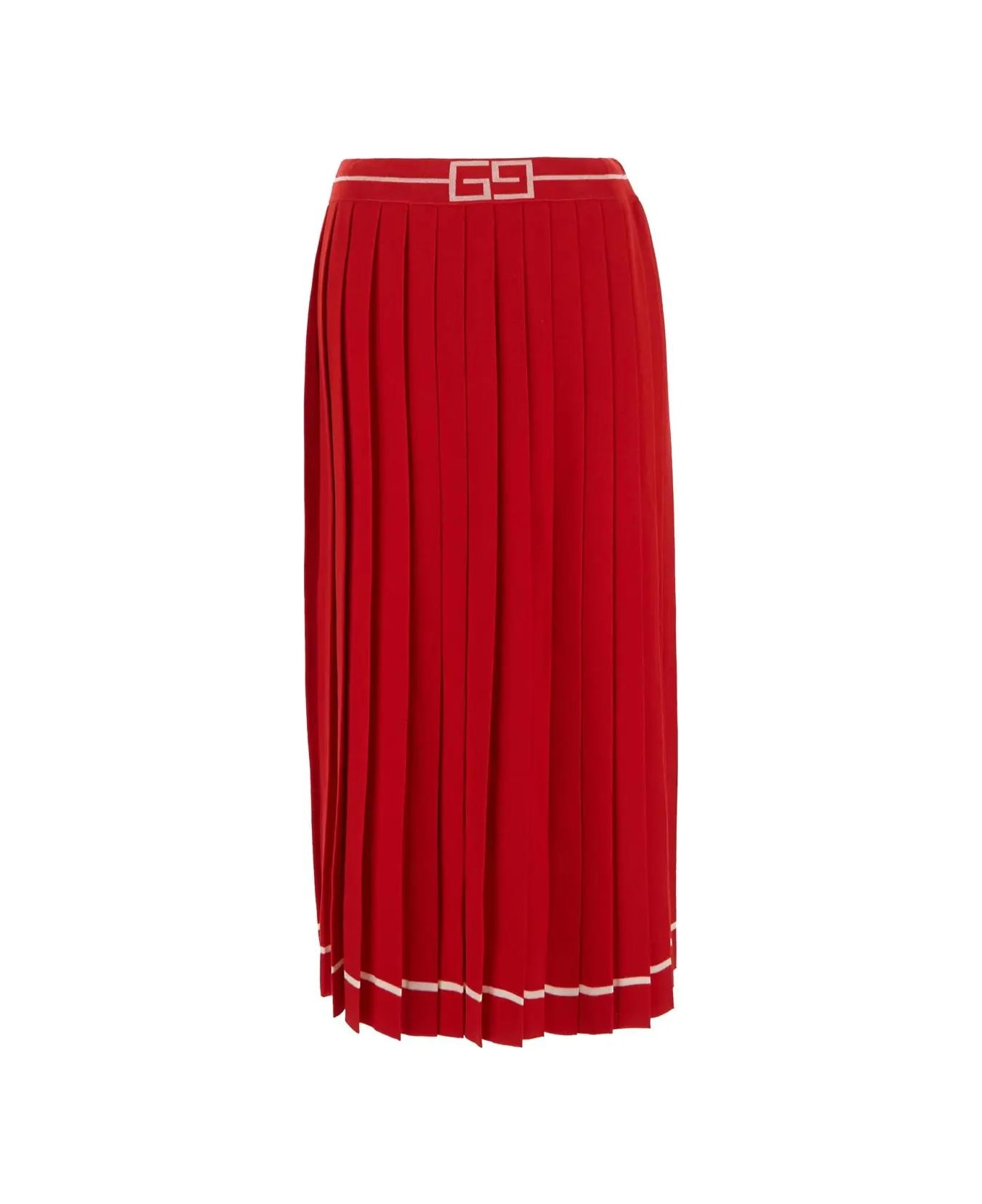 Gucci Pleated Wool Skirt - Red スカート