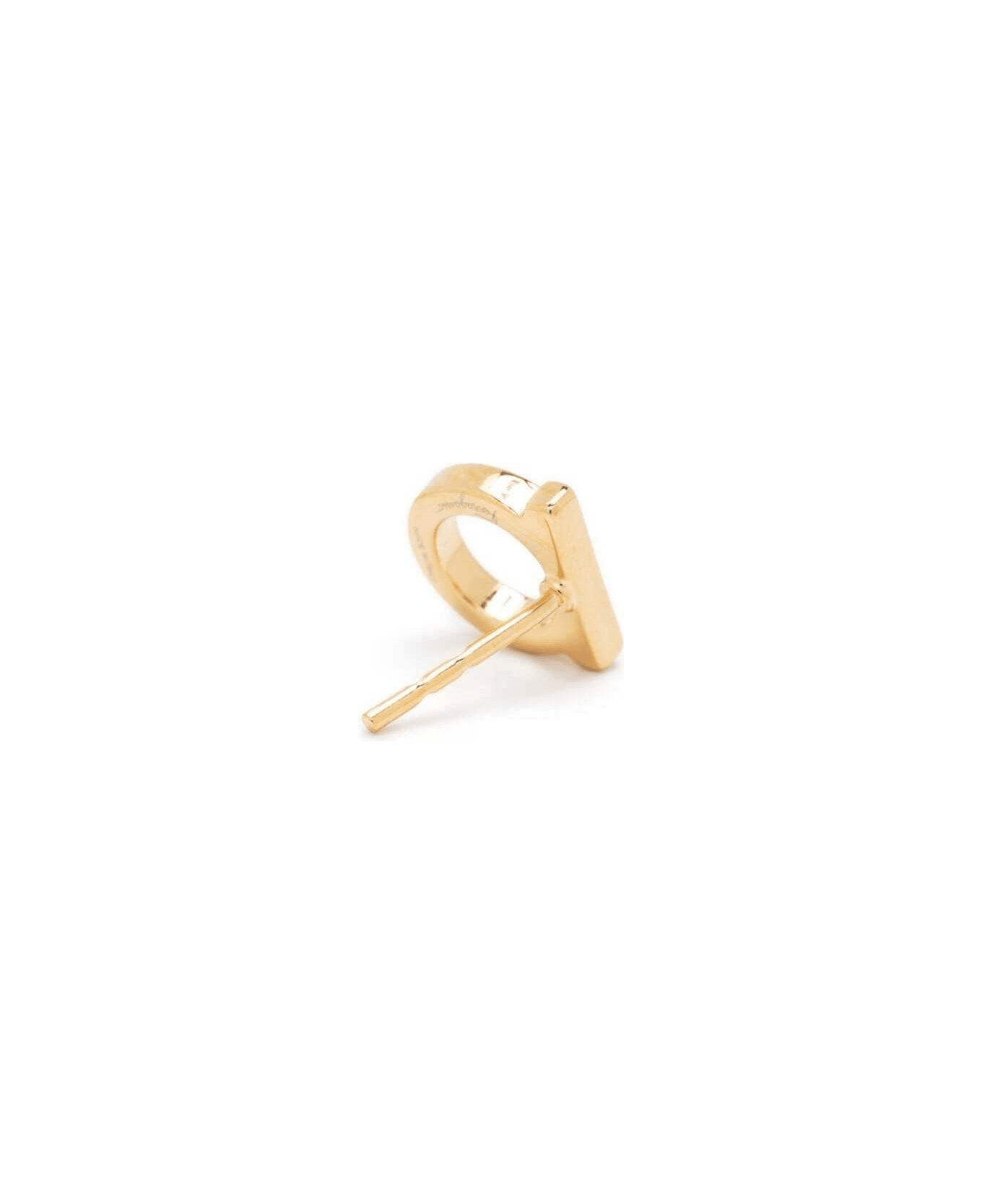 Ferragamo Gold-colored Gancini Earrings In Brass Woman - Metallic