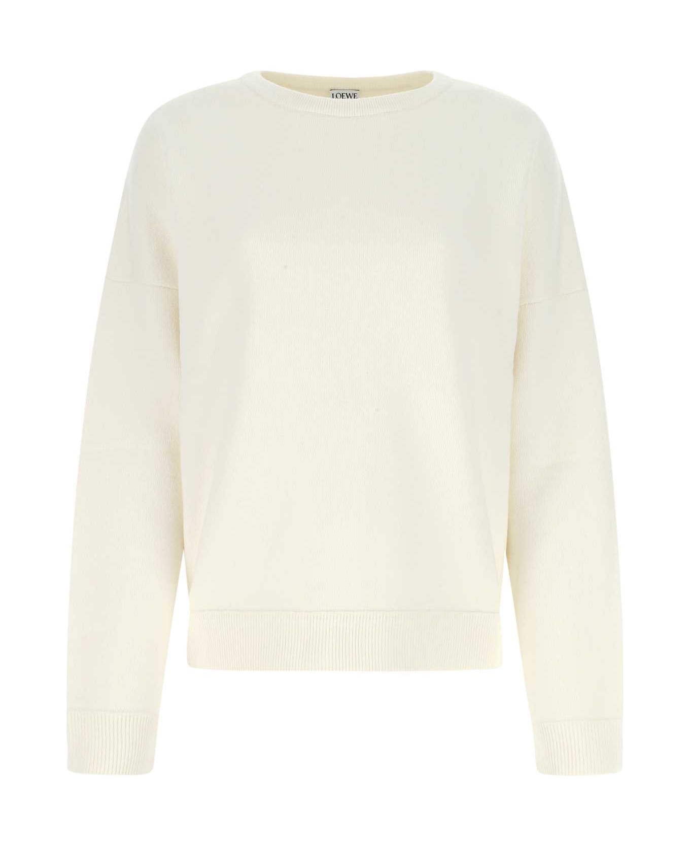 Loewe Ivory Cashmere Blend Oversize Sweater - SOFTWHITE フリース