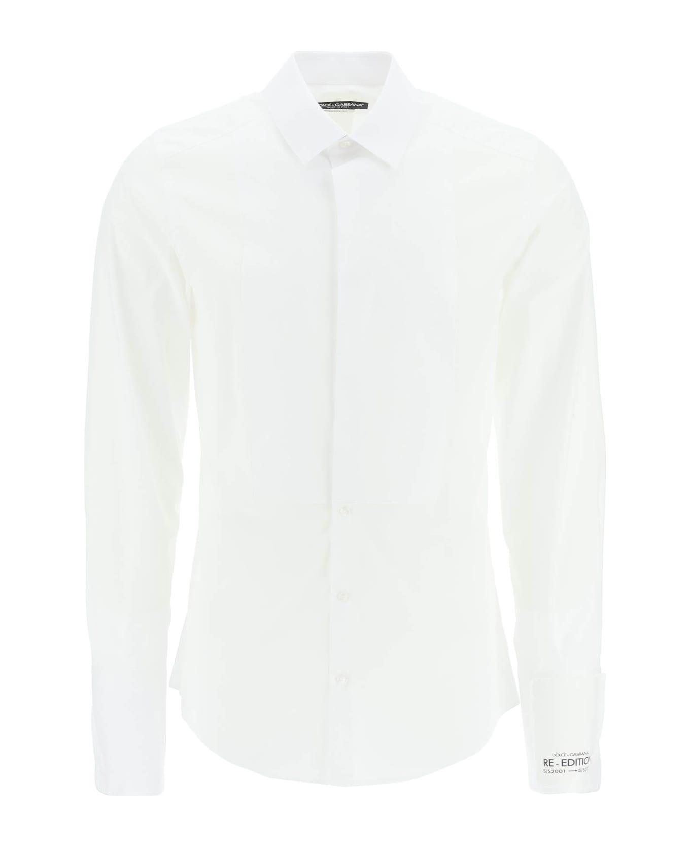 Dolce & Gabbana Re-edition Gold-fit Tuxedo Shirt - White