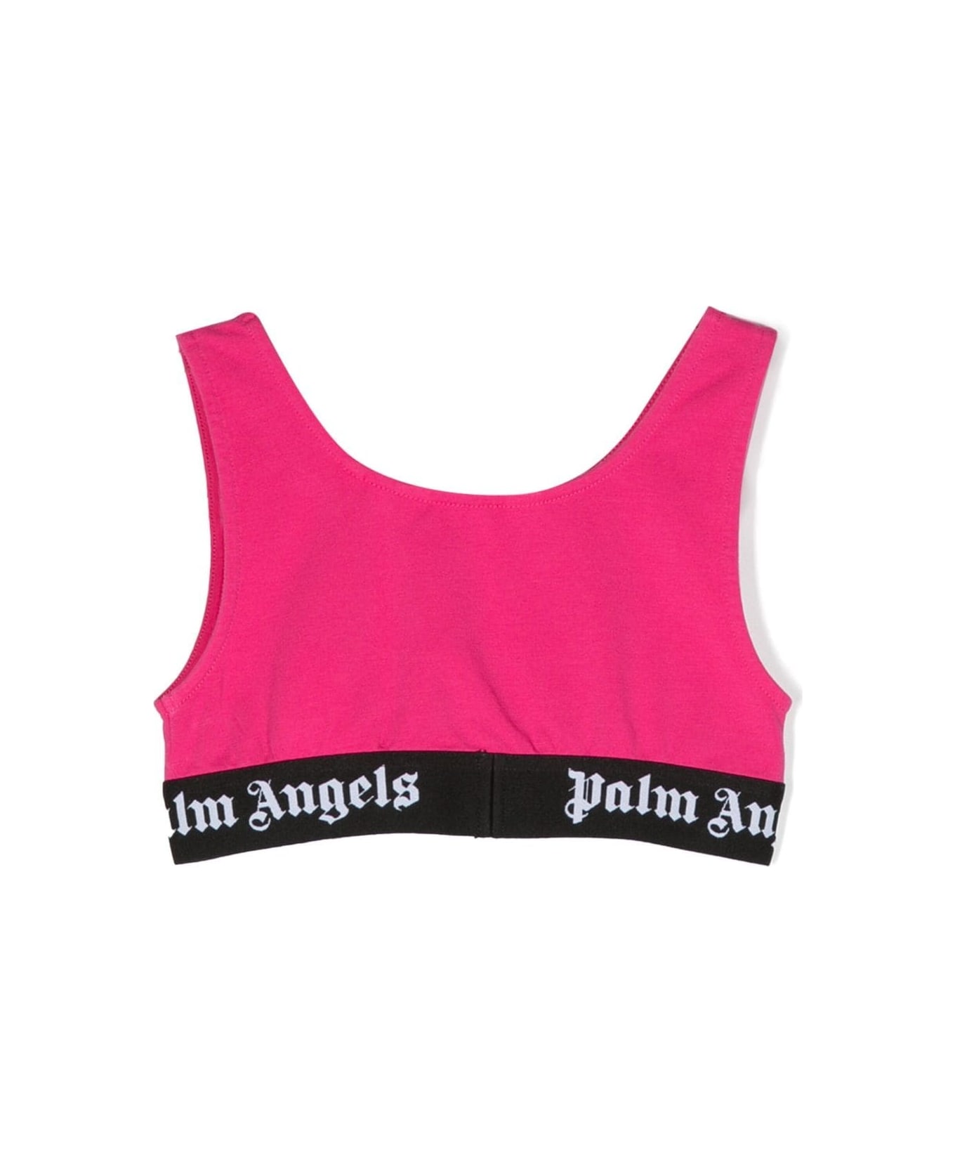 Palm Angels Fuchsia Top With Black Logo Band - Pink トップス