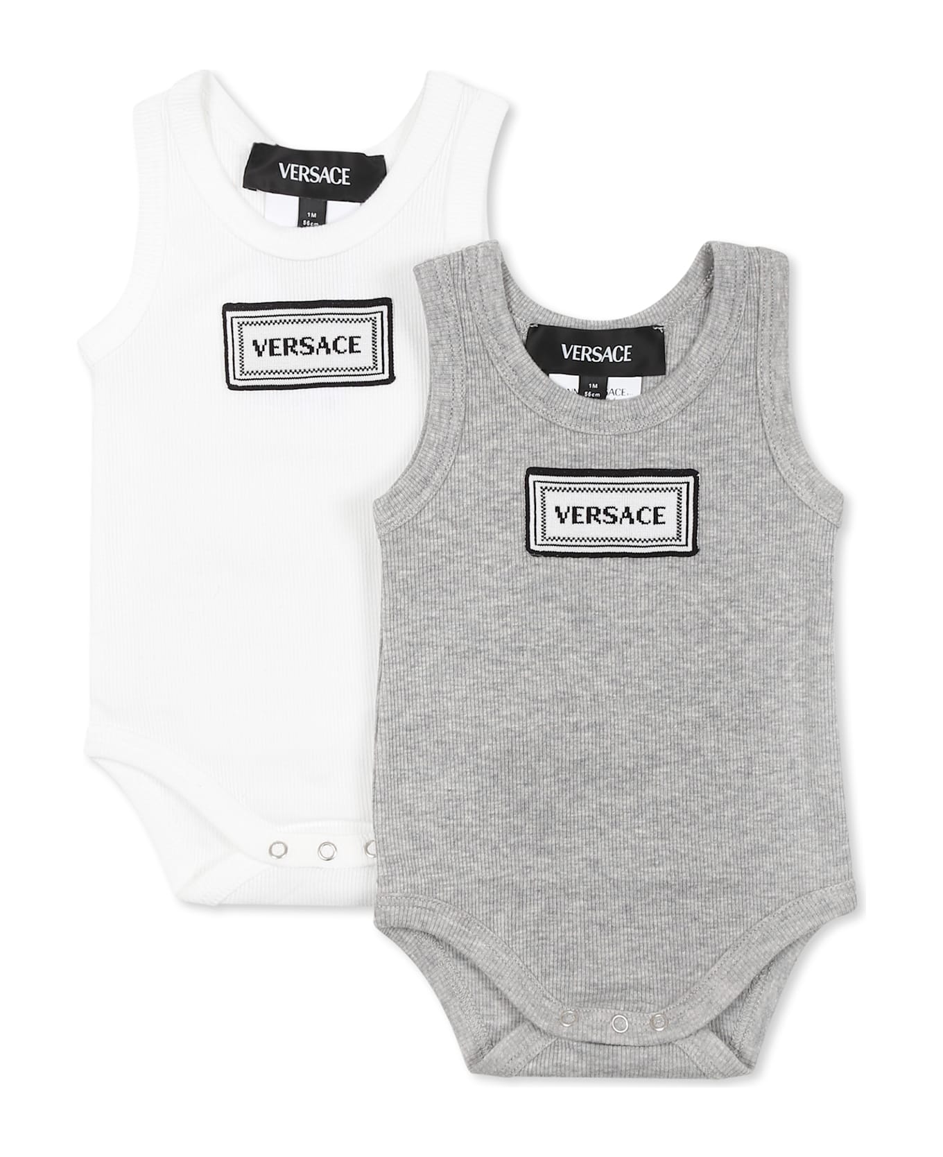 Versace Multicolor Body Set For Babykids With Logo - Multicolor