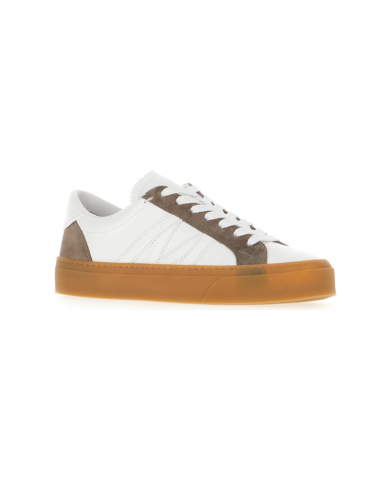 Moncler Two-tone Leather And Suede Monaco Sneakers - 1