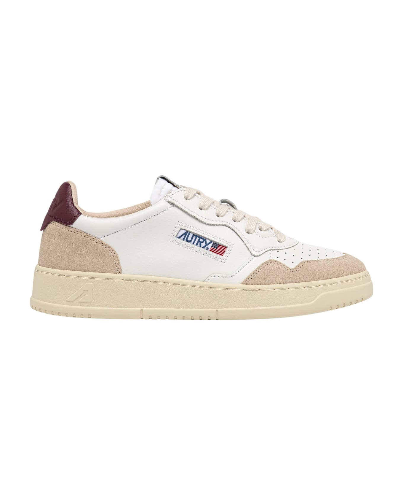 Autry Medalist Low Leat Suede Wht Burgund - Wht Burgund