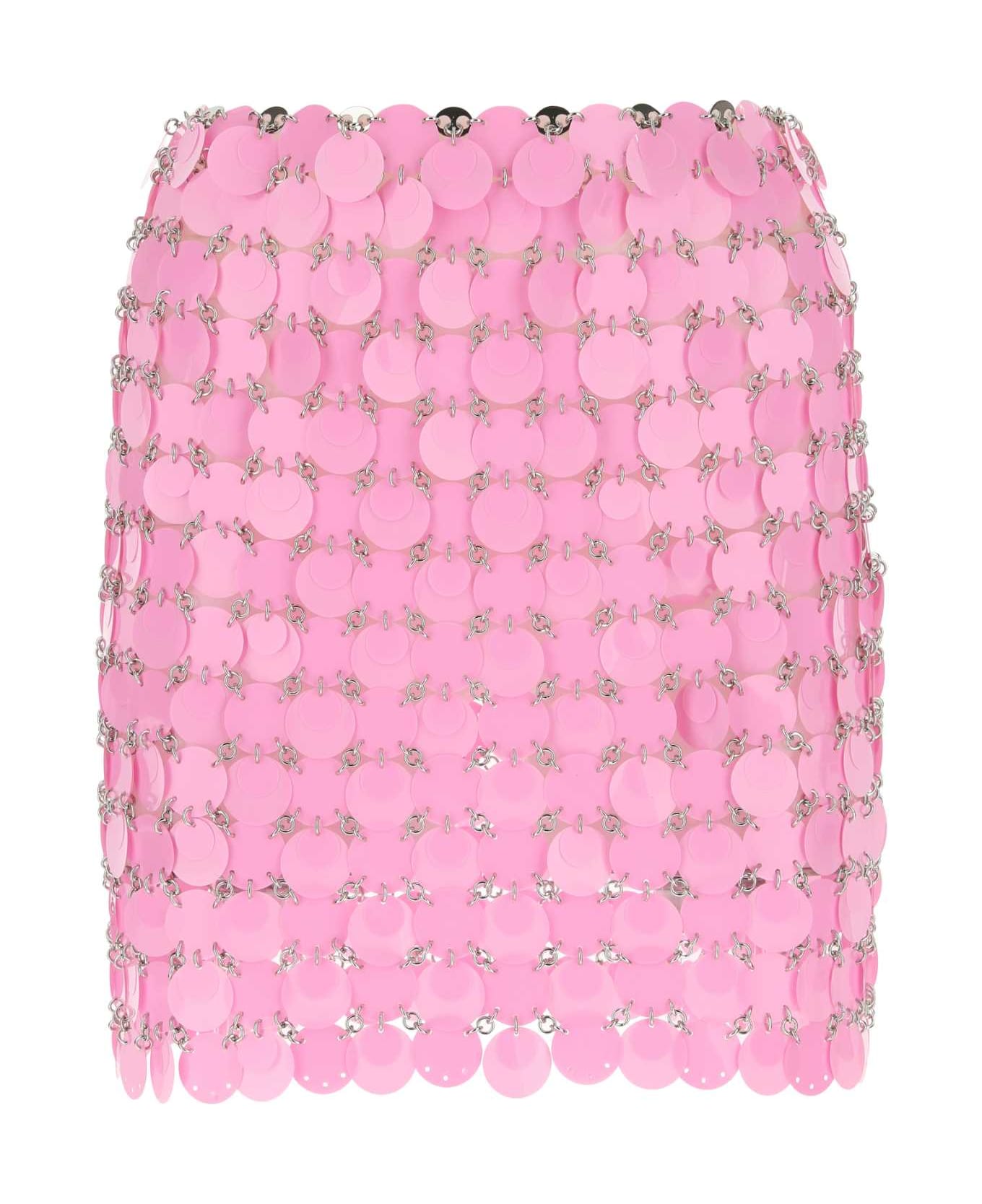 Paco Rabanne Pink Maxi Sequins Mini Skirt - P652