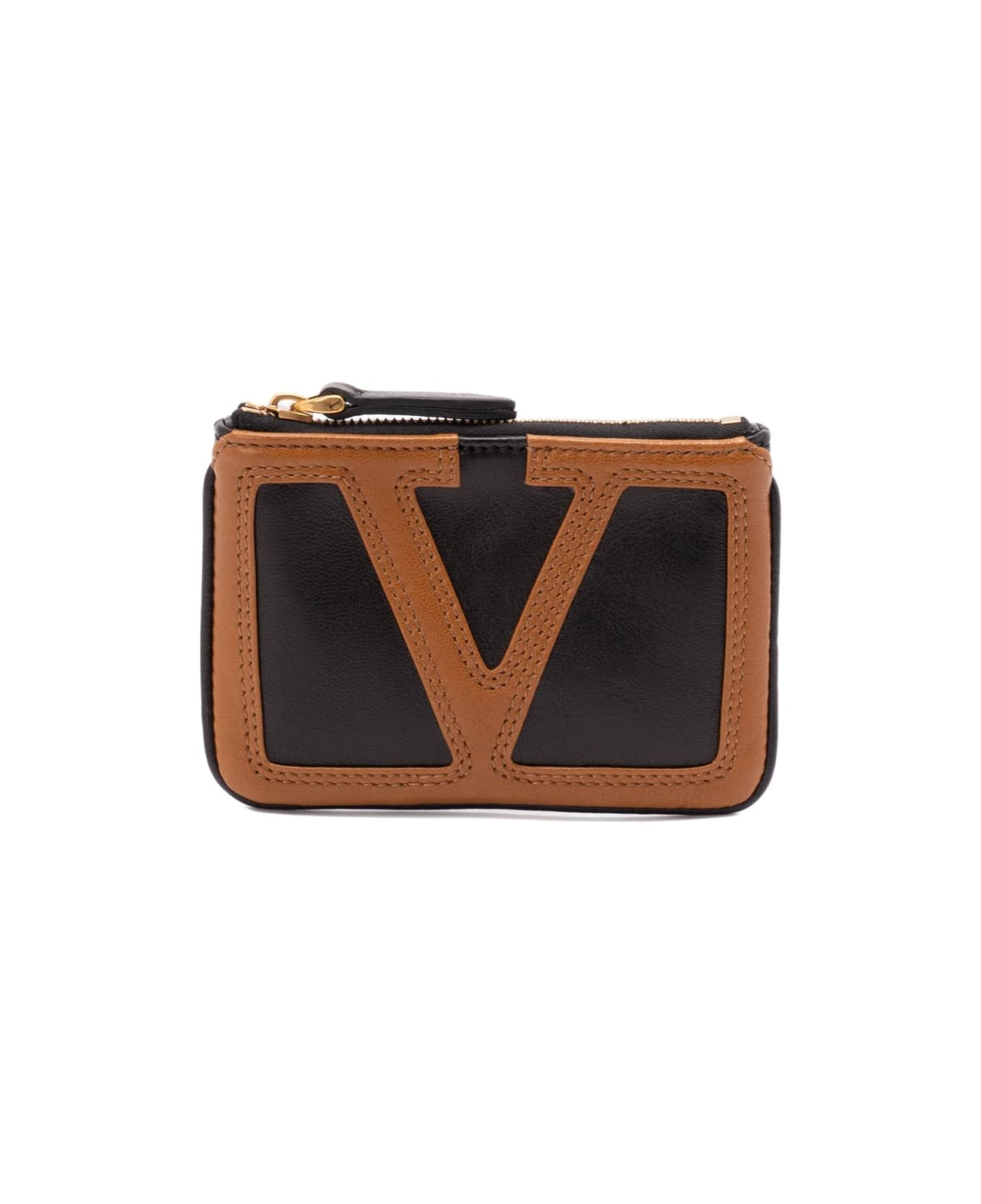 Valentino Garavani Viva Superstar Leather Key Case - Black