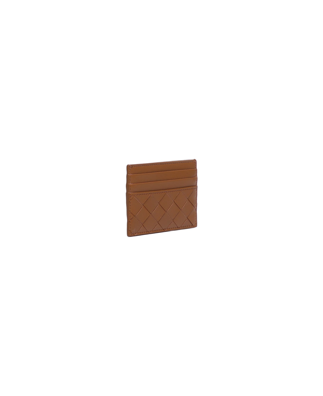 Bottega Veneta Intrecciato Card Case - Saddle Brown