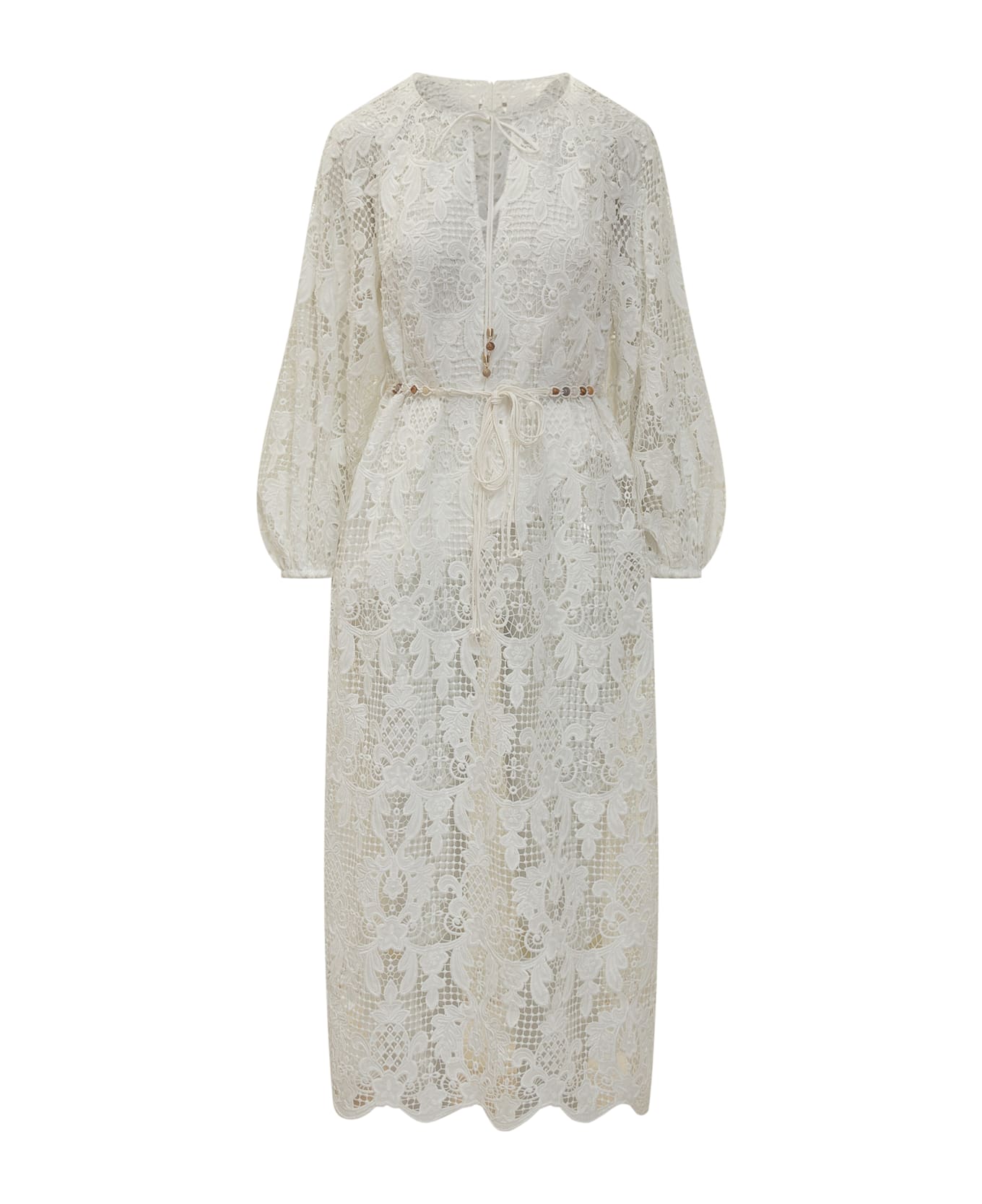 Zimmermann Coco Midi Dress - WHITE