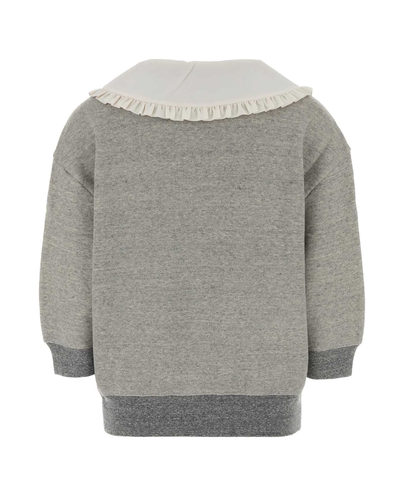 Chloé Grey Cotton Blend Top - VAPORGREY