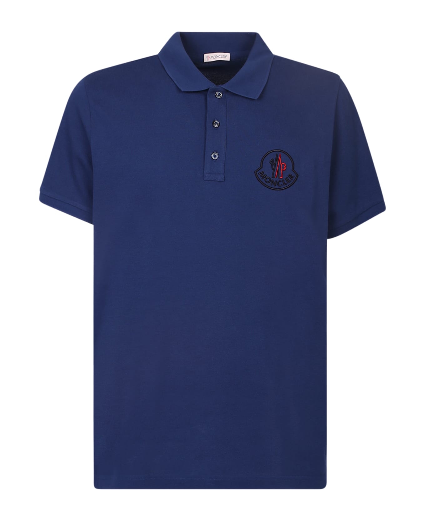 Moncler Short-sleeve Logo Polo Shirt - Blu