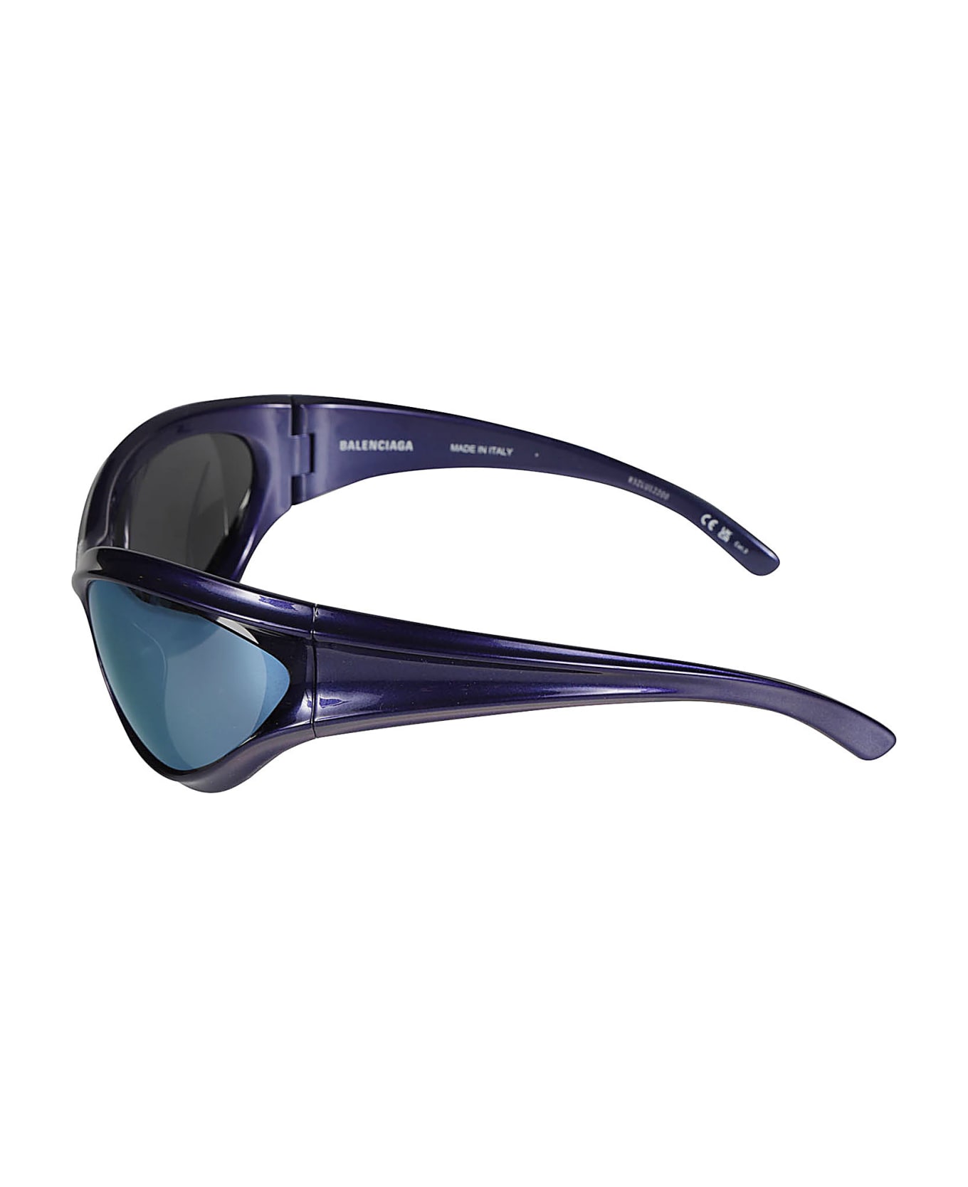 Balenciaga Eyewear Centre Logo Cat-eye Biker Sunglasses - Blue Blue Blue