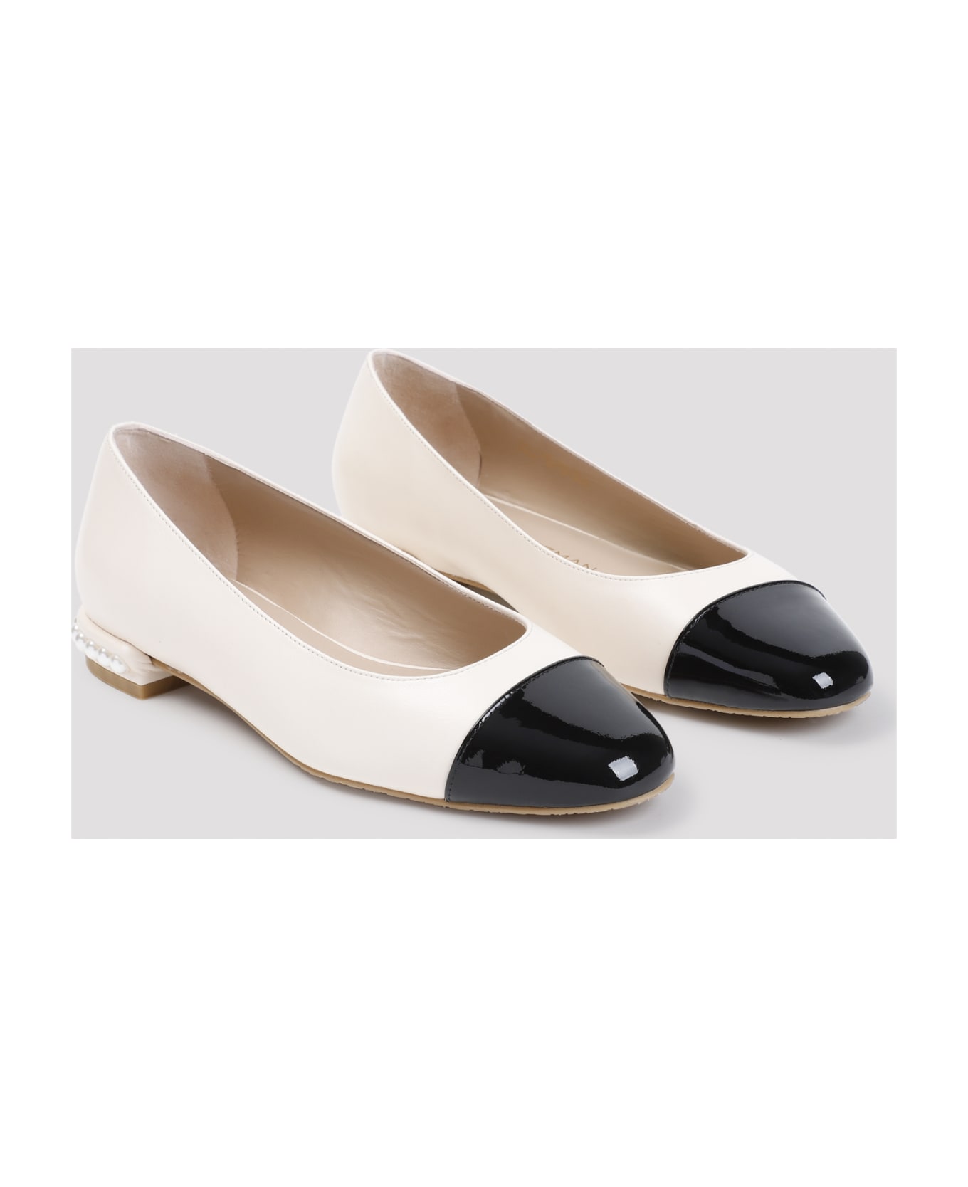 Stuart Weitzman Pearl Flat Ballerinas - Seashell Black