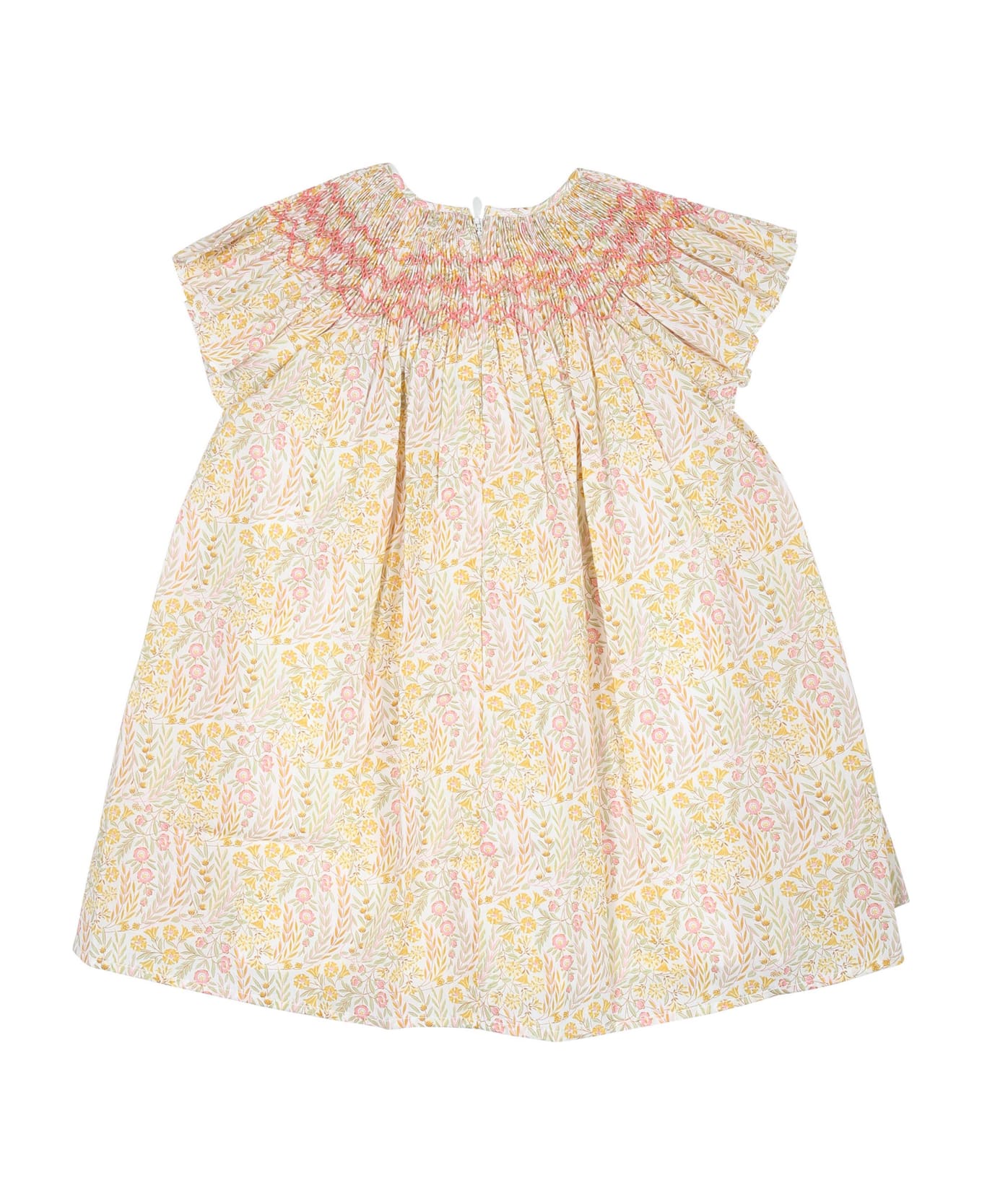 Tartine et Chocolat Ivory Casual Dress For Baby Girl With Liberty Fabric - Ivory ウェア