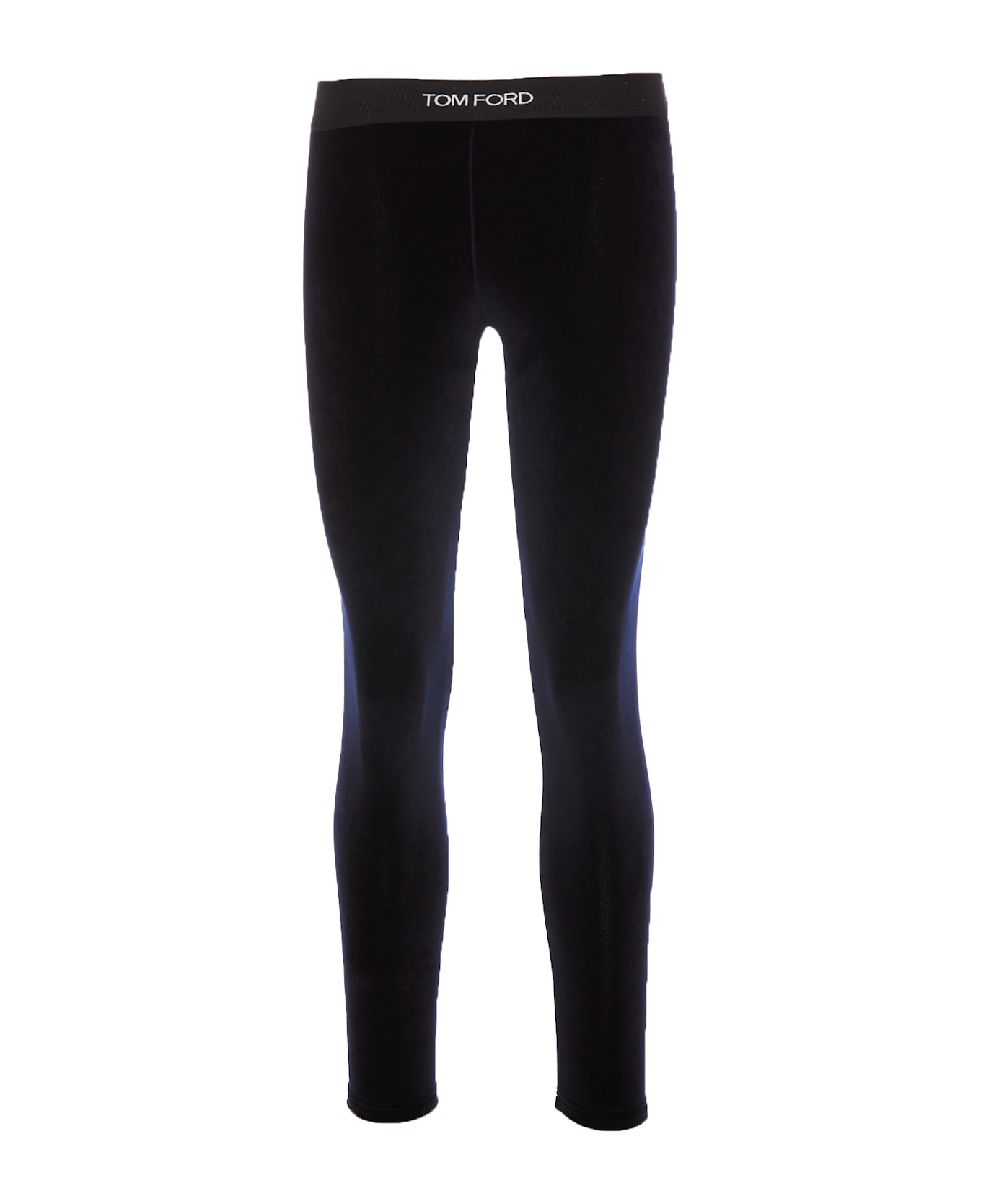 Tom Ford Logo Velvet Pants - Midnight Blue