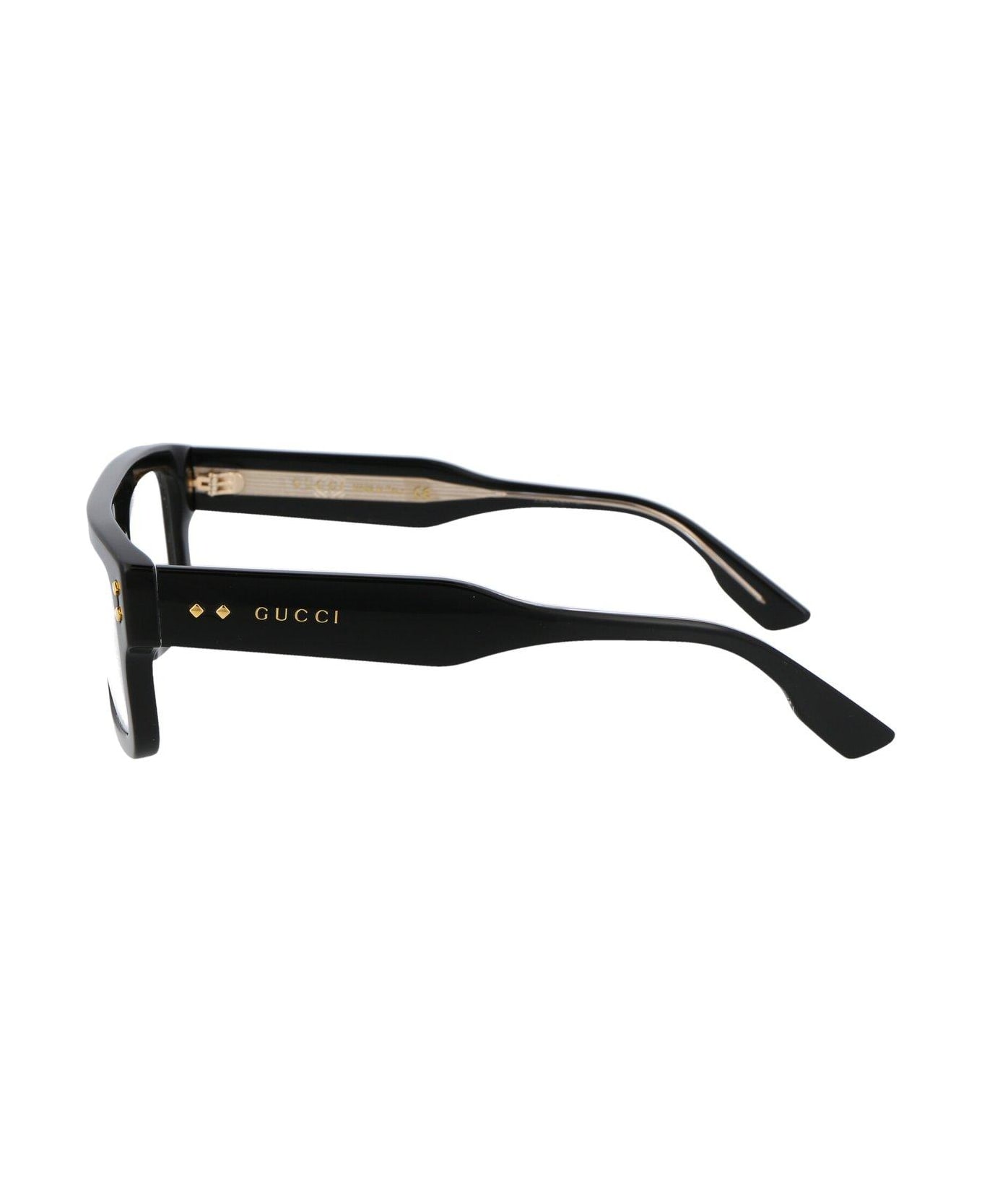 Gucci Eyewear Rectangle-framed Glasses - 001 black black transpare