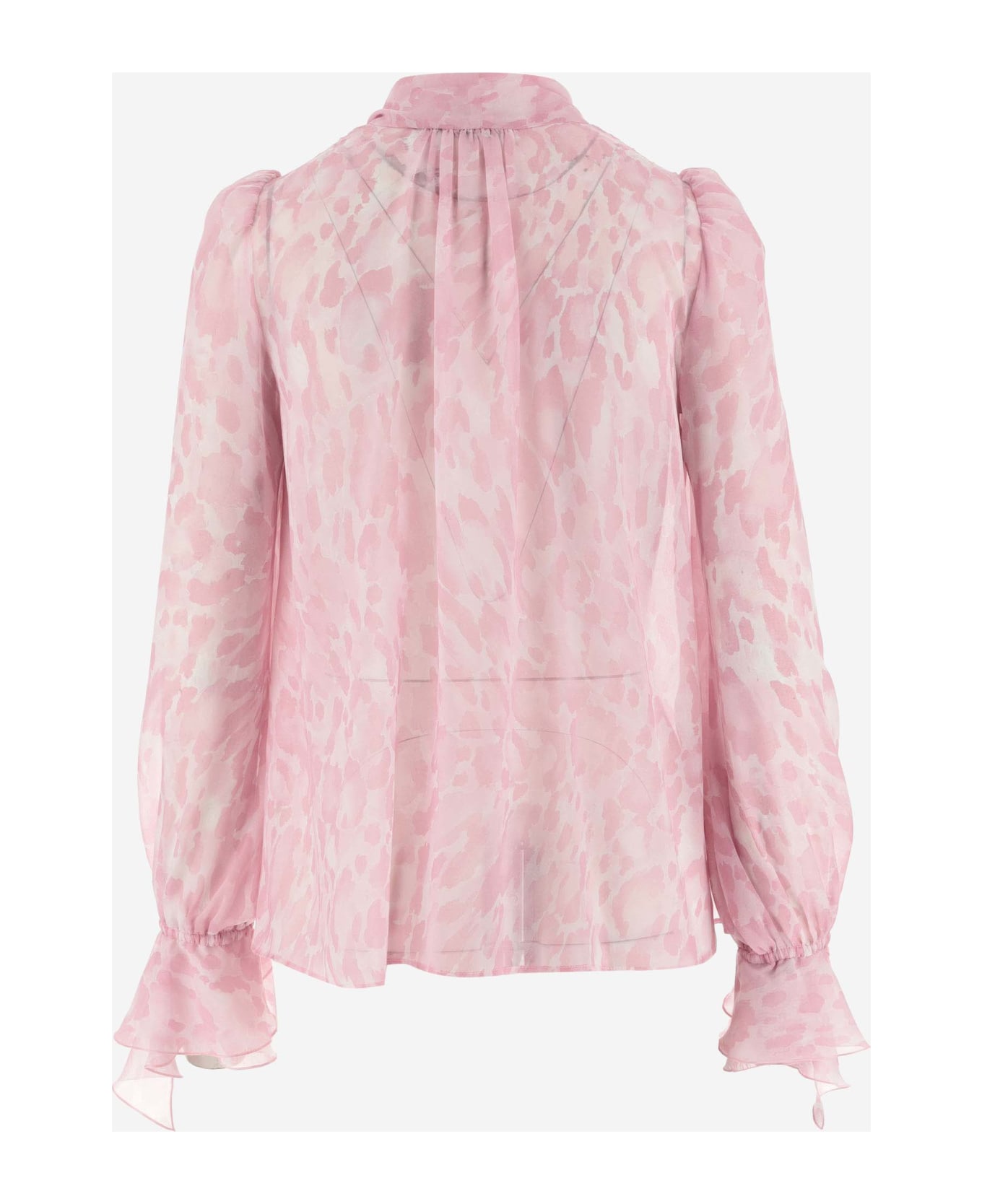 Pinko Printed Chiffon Shirt - Multi Pink