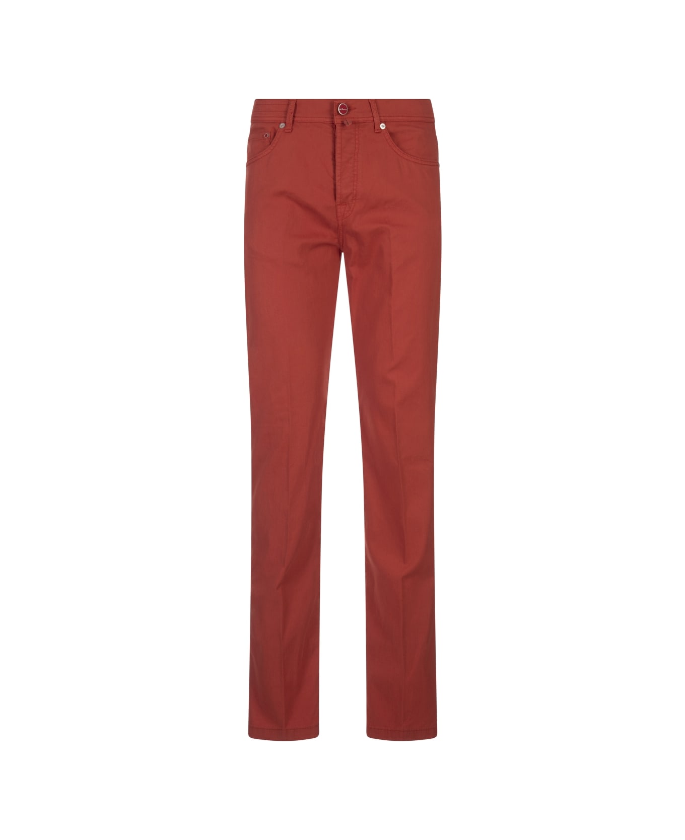 Kiton Red 5 Pocket Straight Leg Trousers - Red