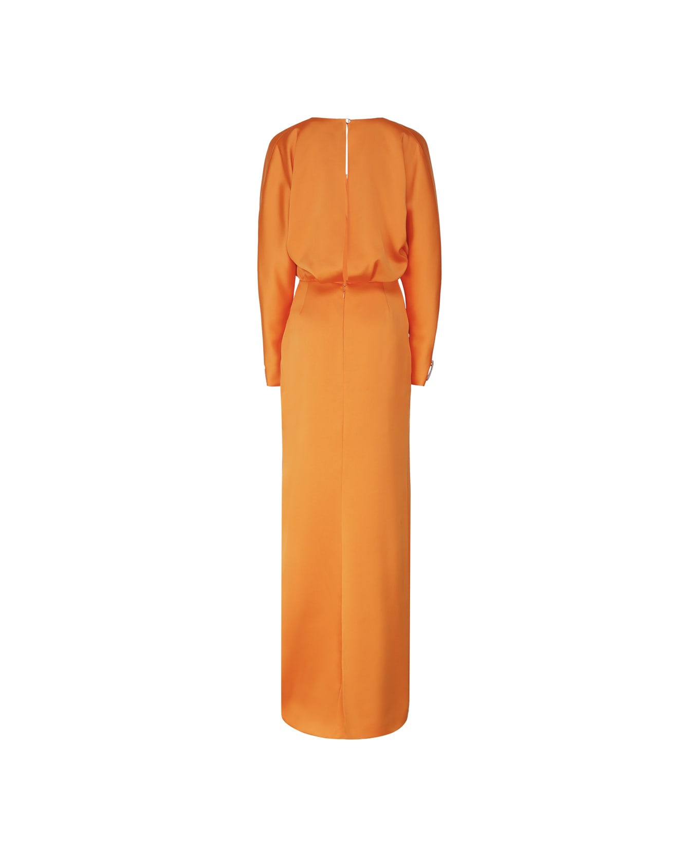 Genny Long Satin Dress - Orange