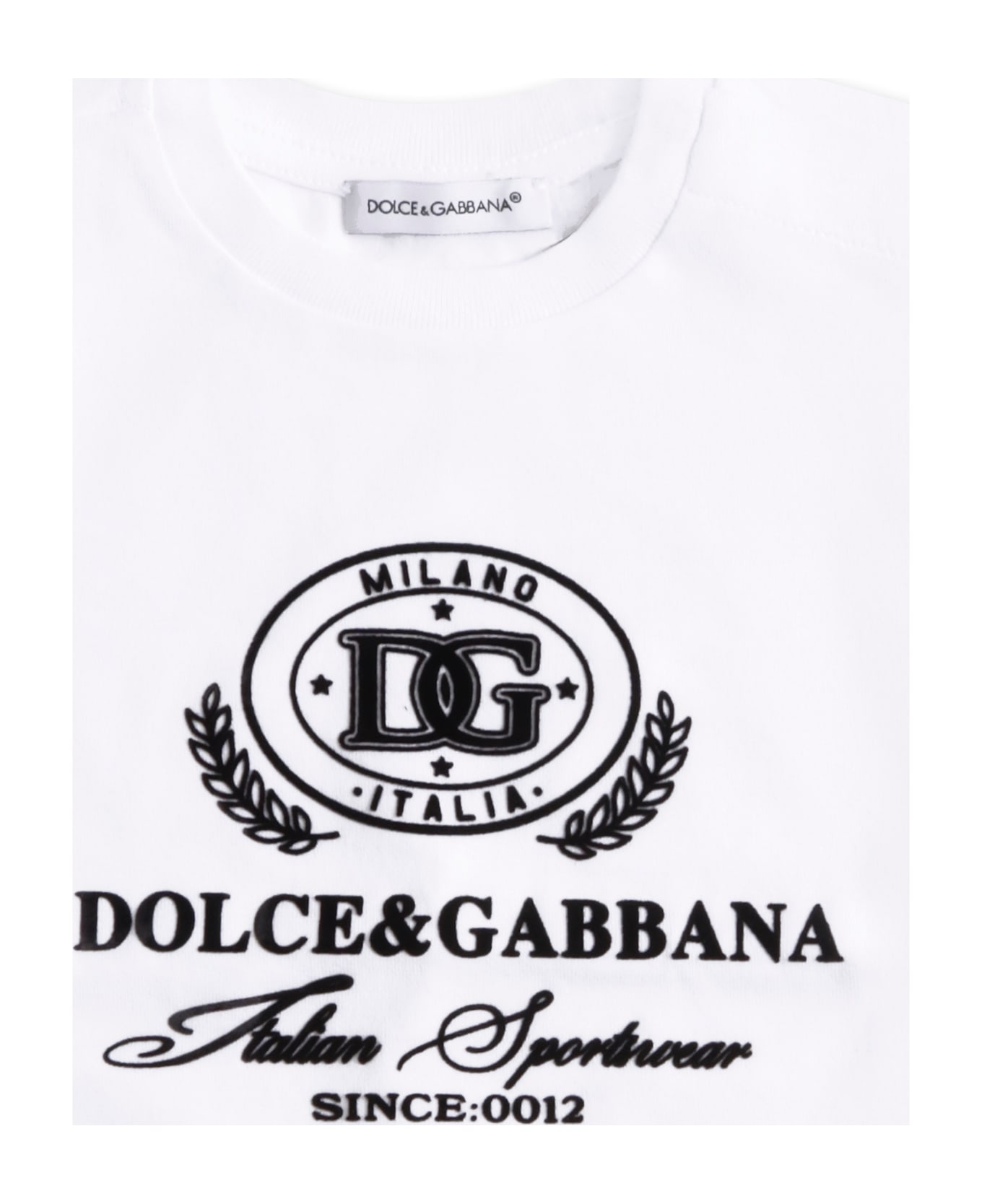 Dolce 
Gabbana White T-shirt For Baby Boy With Logo - White