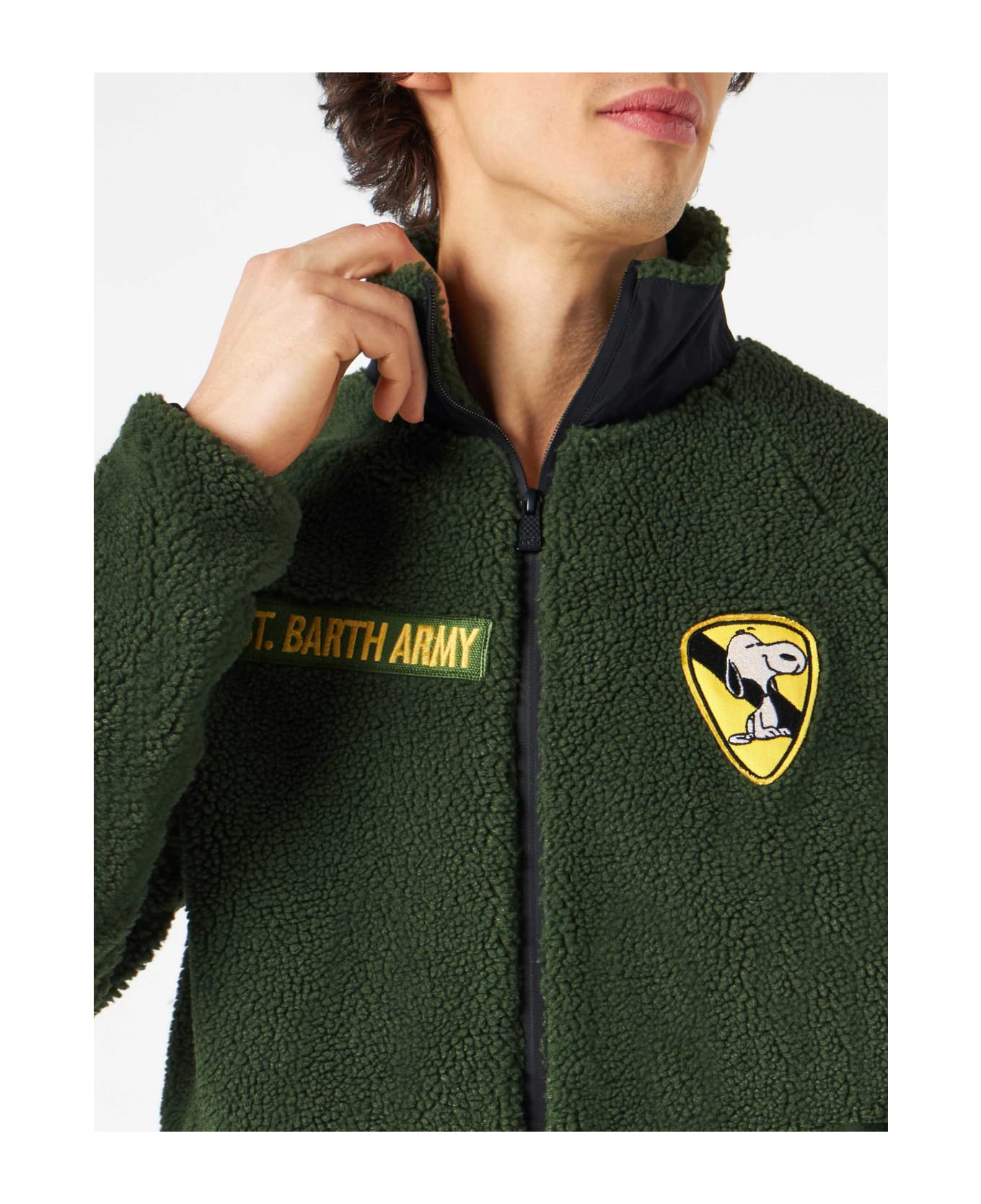 MC2 Saint Barth Sherpa Jacket With Snoopy Patch | Peanuts® Special Edition - GREEN ジャケット