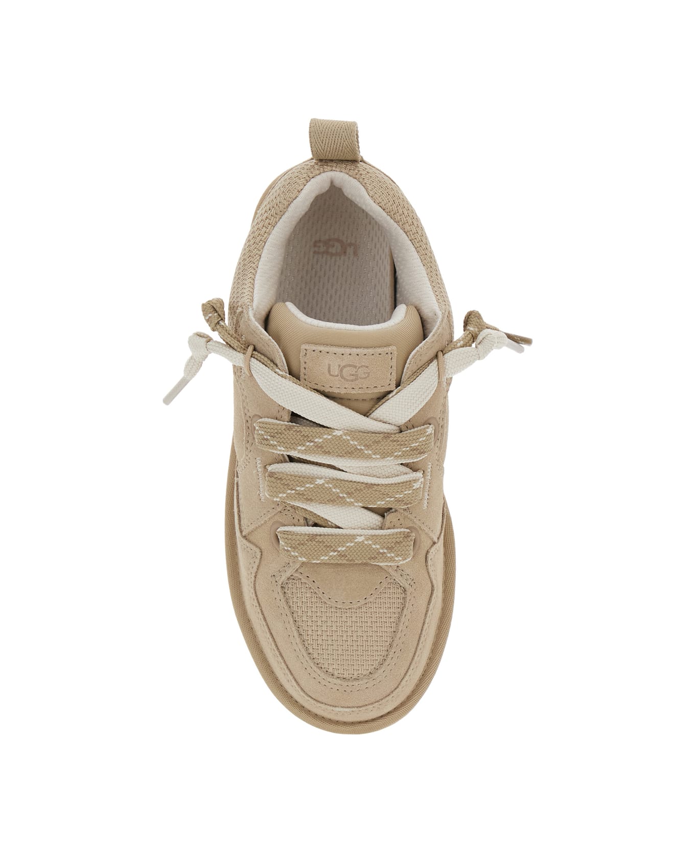 UGG 
lo Lowmel
 Beige Sneakers With Mesh Inserts And Logo On The Side In Suede Woman - Beige