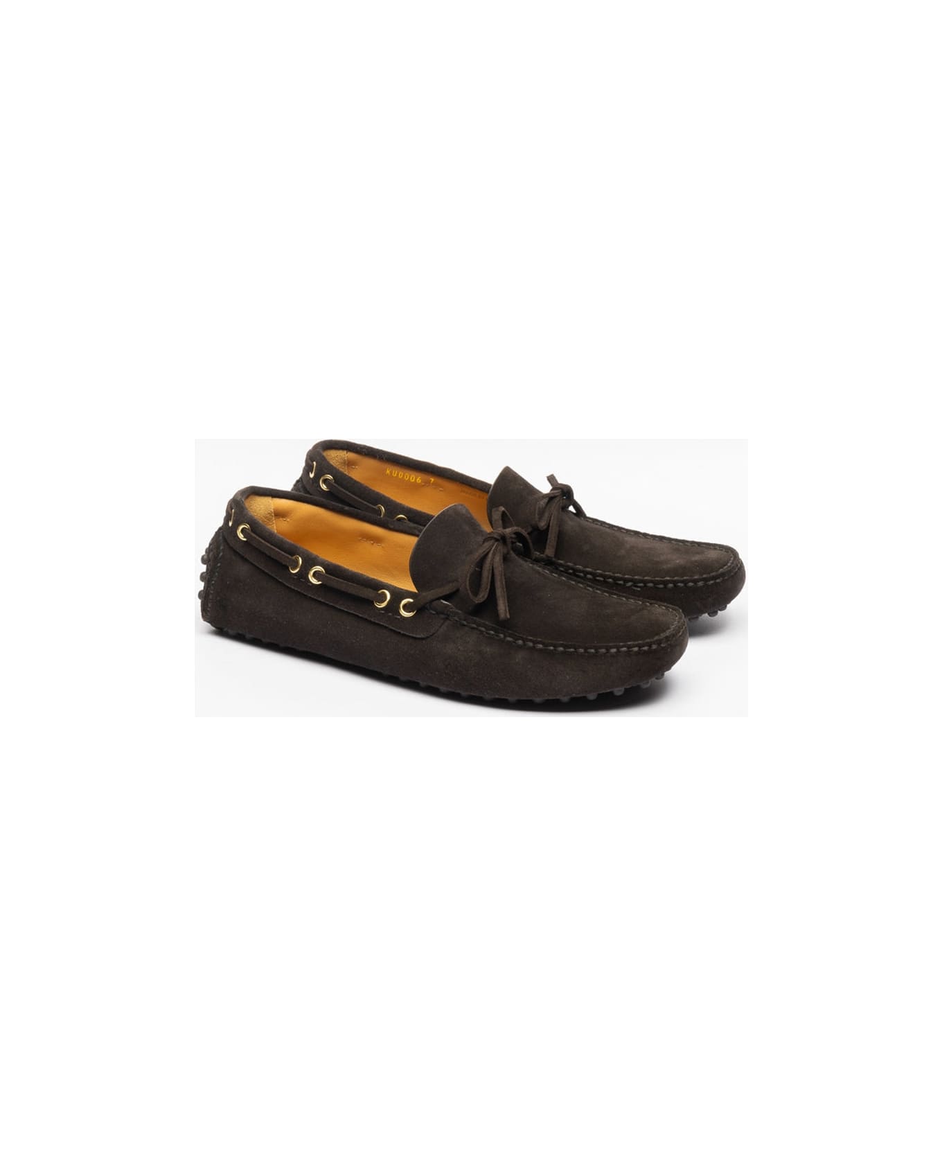 Car Shoe Ebano Suede Driving Loafer - Marrone