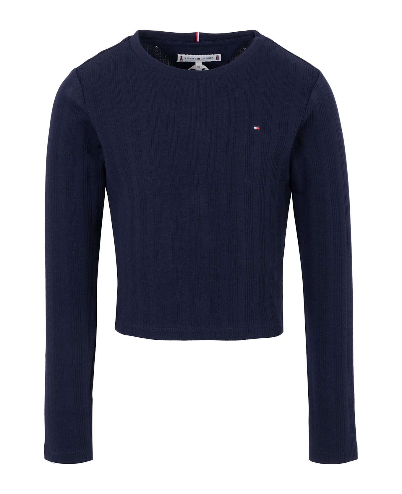 Tommy Hilfiger Blue T-shirt For Girl With Iconic Flag - Blue